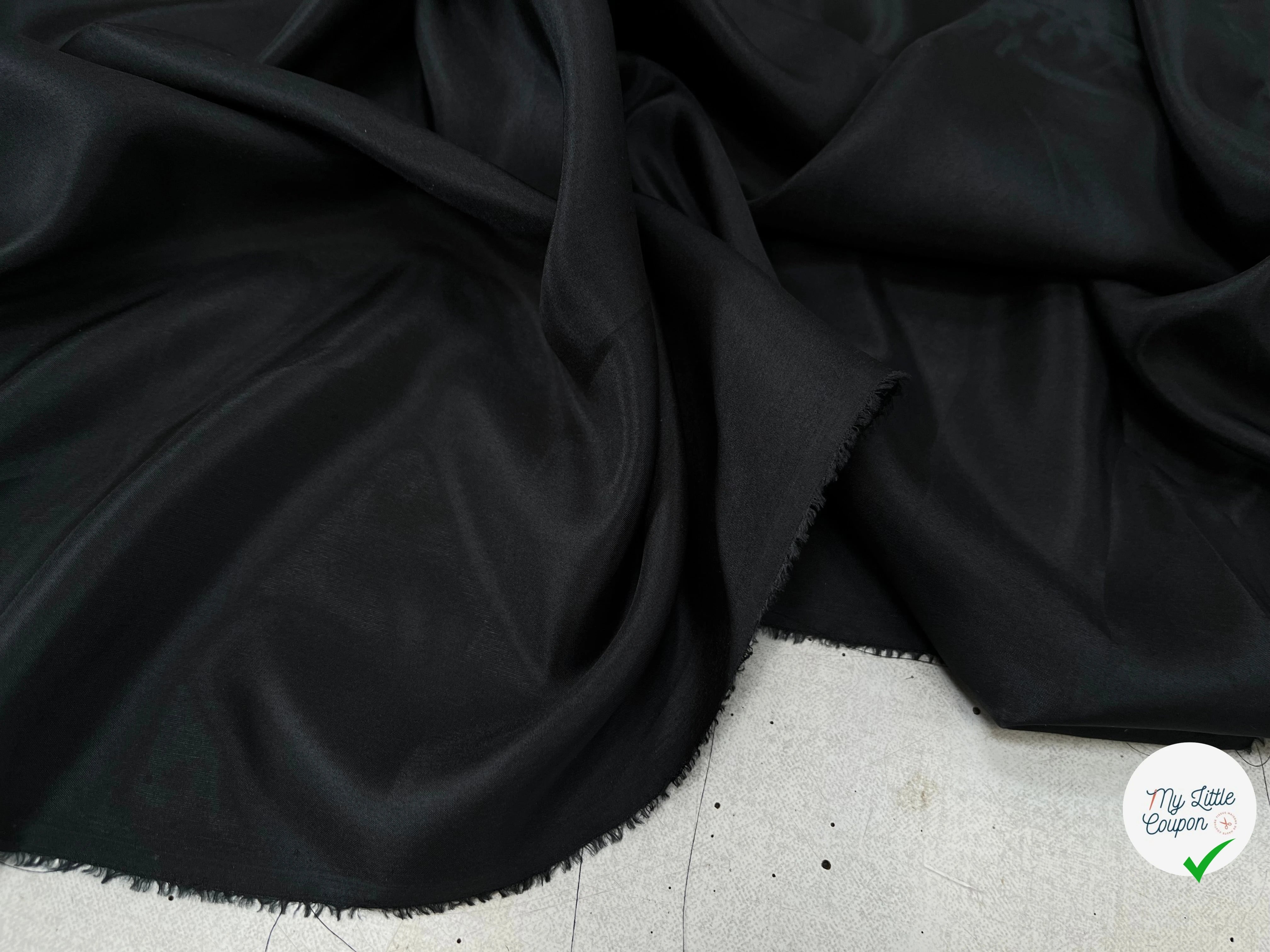 PONGÉ DE SOIE MARINE NOIR - My Little Coupon