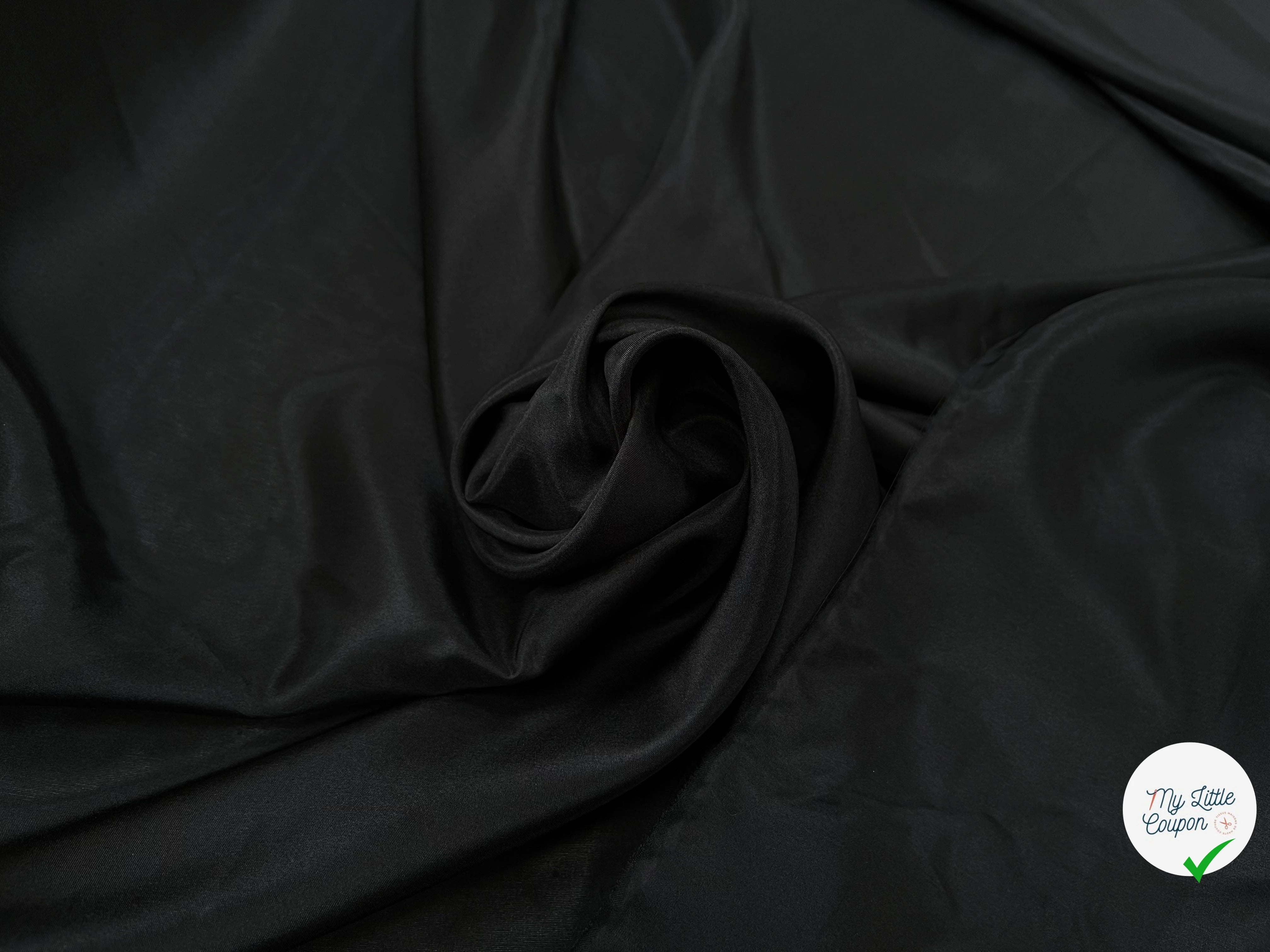 PONGÉ DE SOIE MARINE NOIR - My Little Coupon