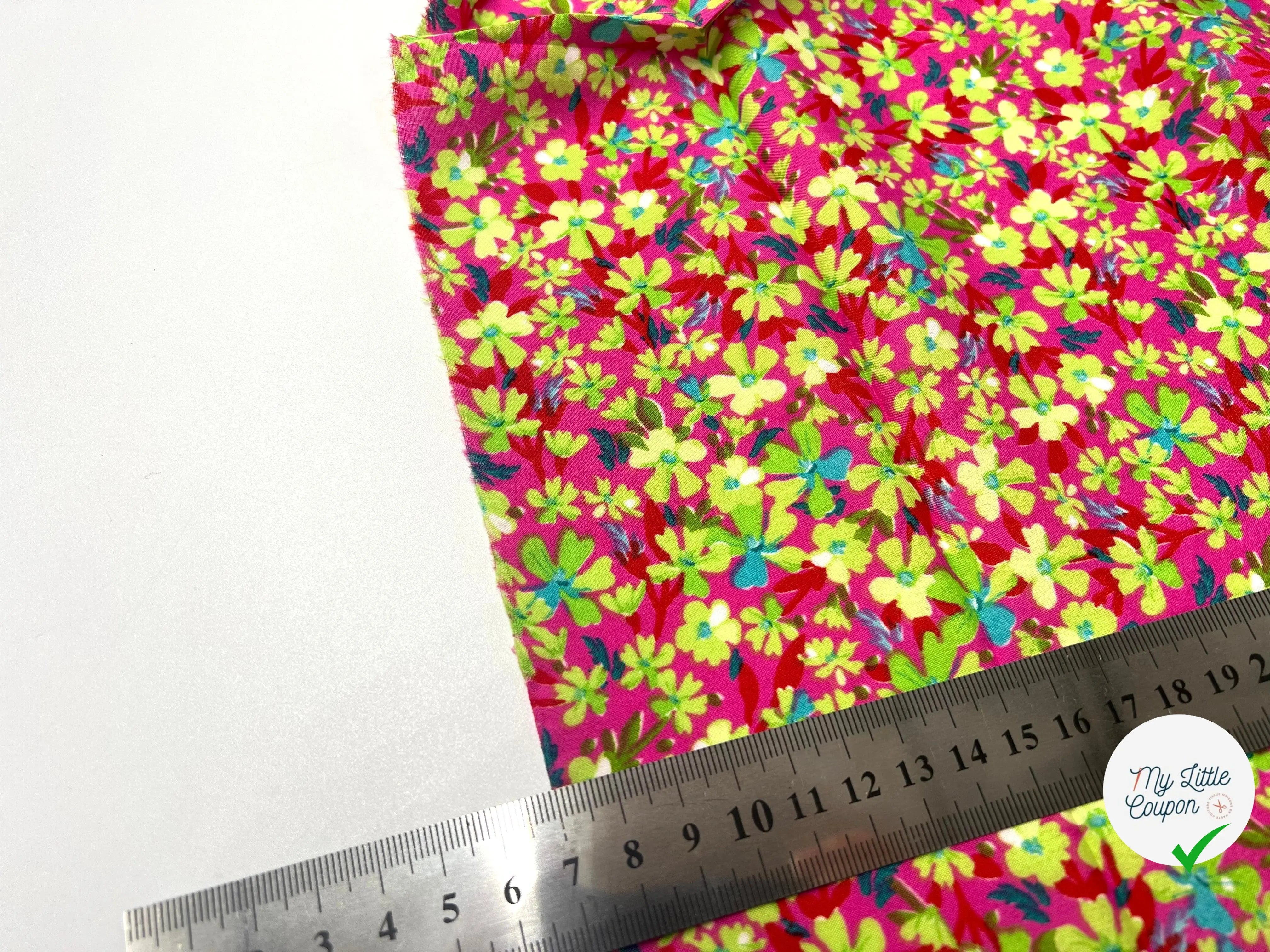 PONGÉ IMPRIMÉ FLEURS DE FRAMBOISE - My Little Coupon - tissu - coudre