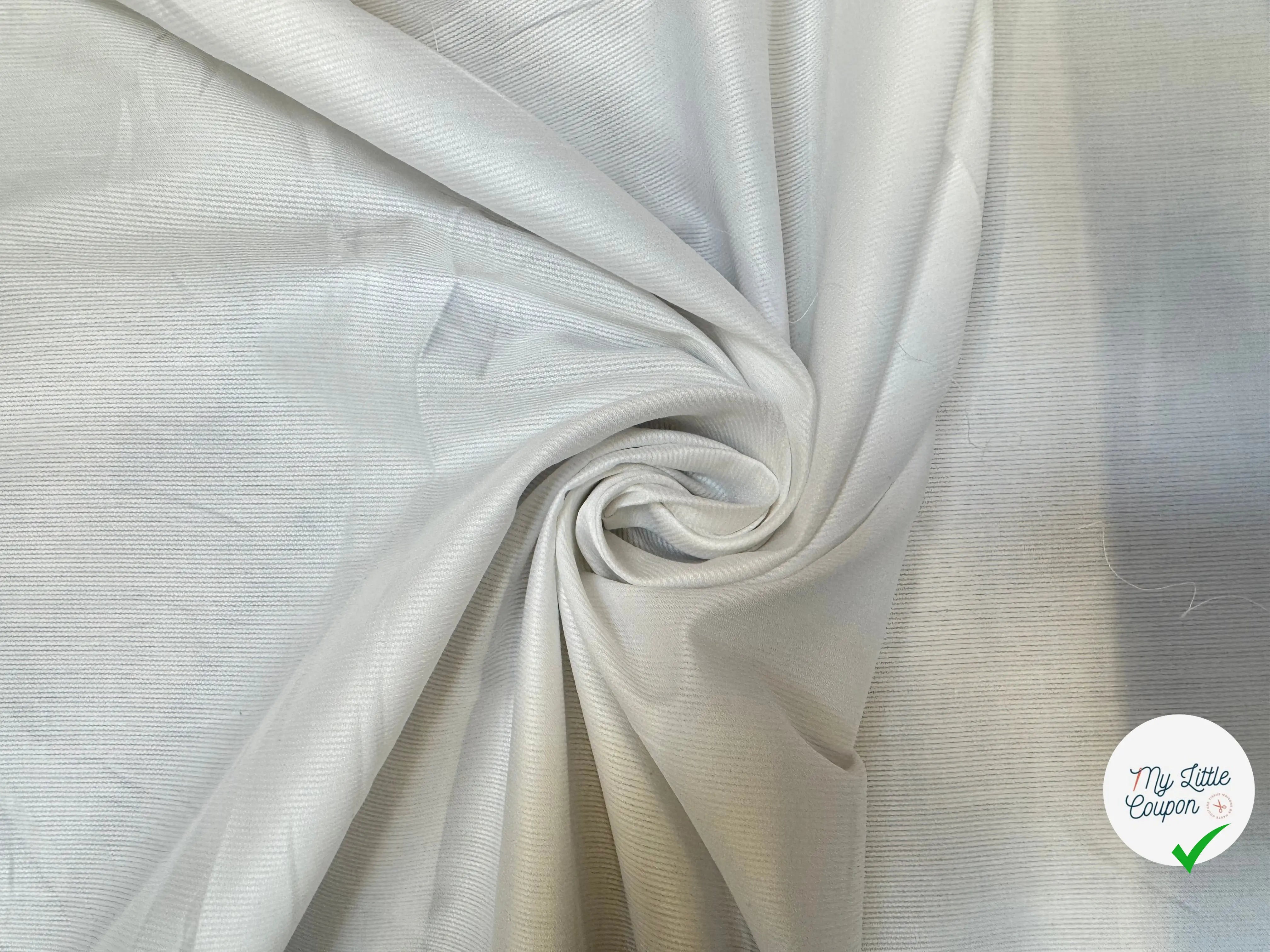 POPELINE BLANCHE MINI RAYURES HORIZONTALES - My Little Coupon