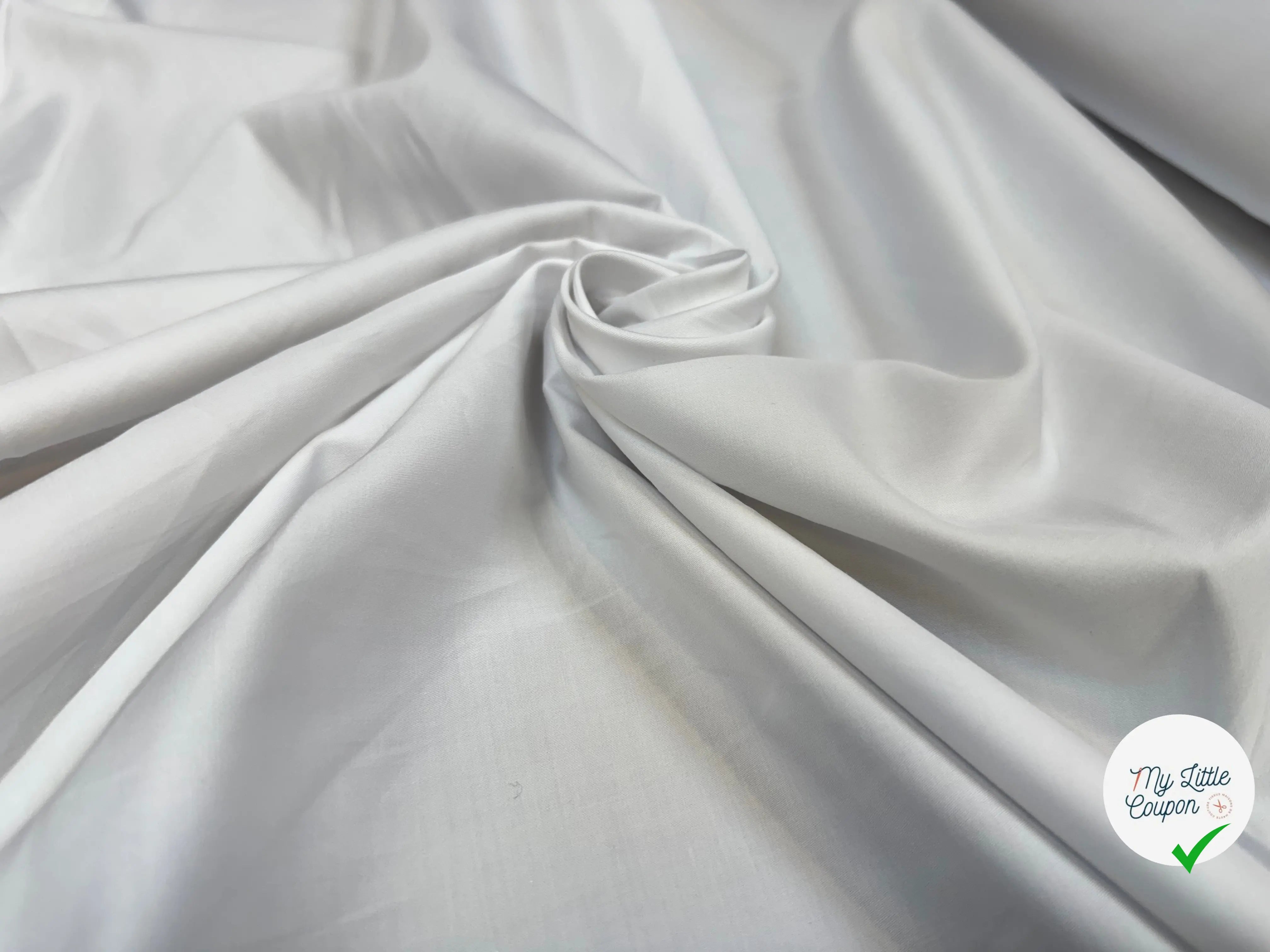 POPELINE BLANCHE SIMPLE EFFET PEAU DE PECHE - My Little Coupon