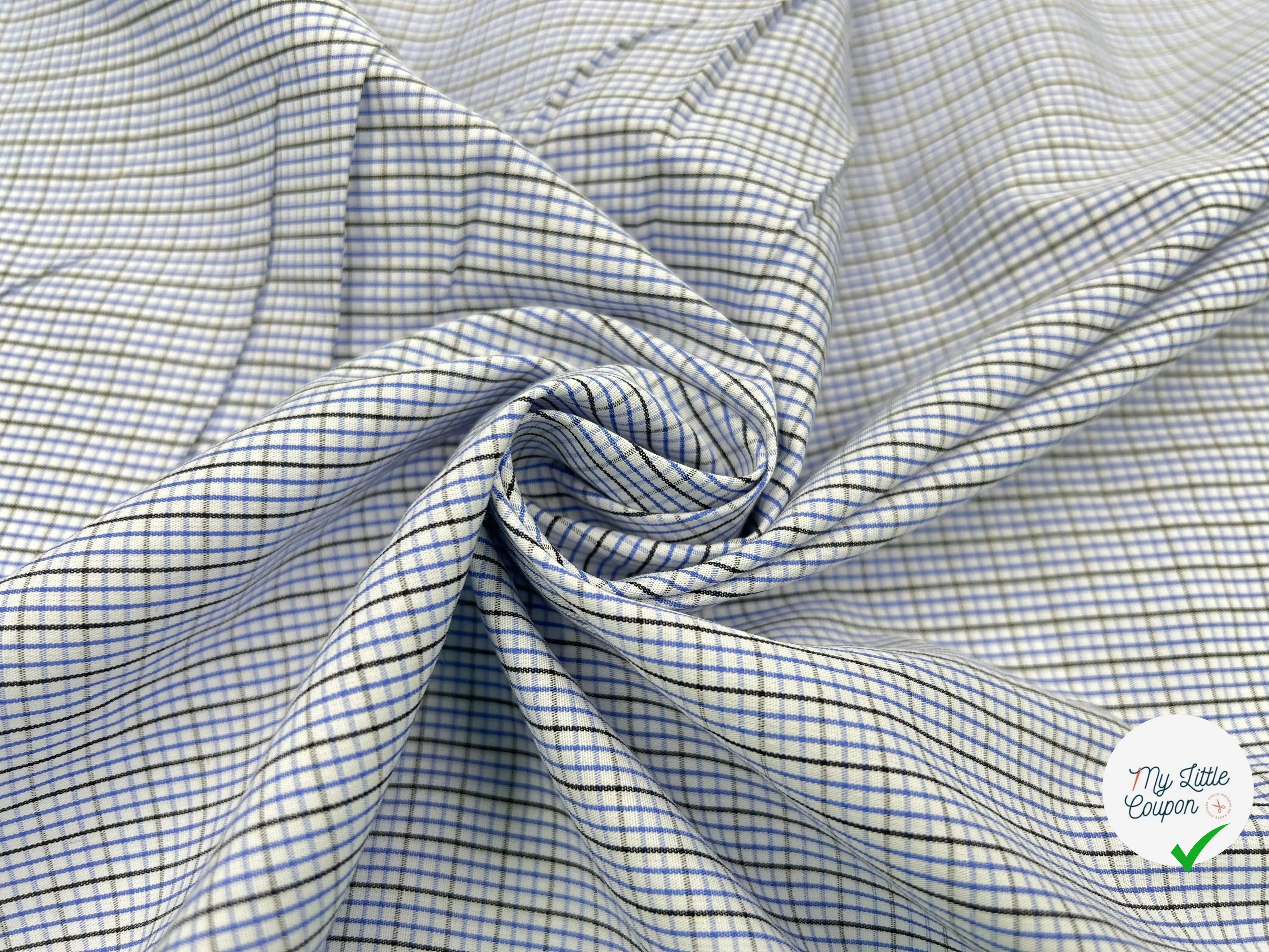 POPELINE CHEMISE BLUE VERY ELEGANT - My Little Coupon - tissu - coudre