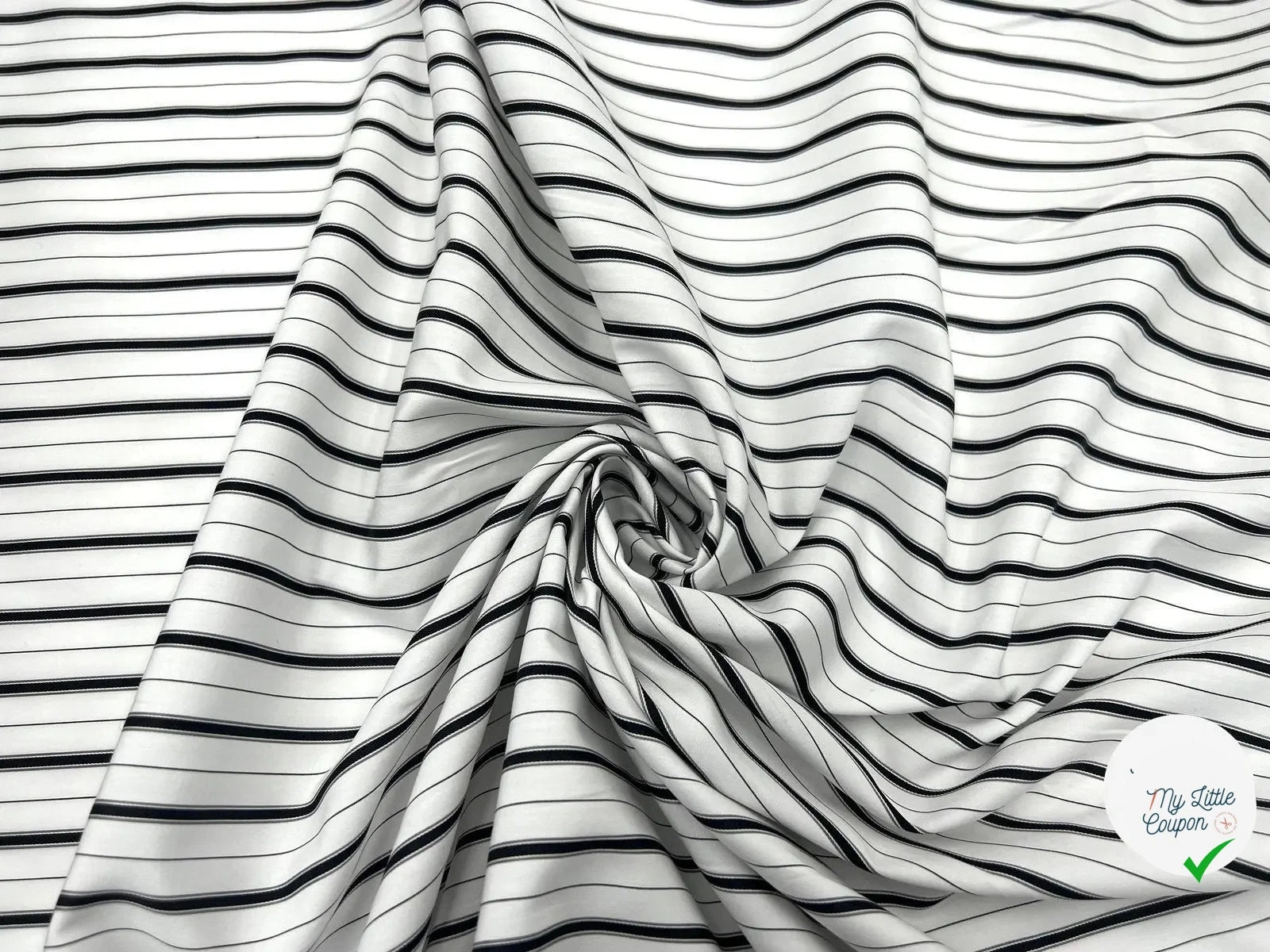TISSU CHEMISE TISSÉ TEINT BLACK WHITE RAYURES SERTIES - My Little Coupon - tissu - coudre