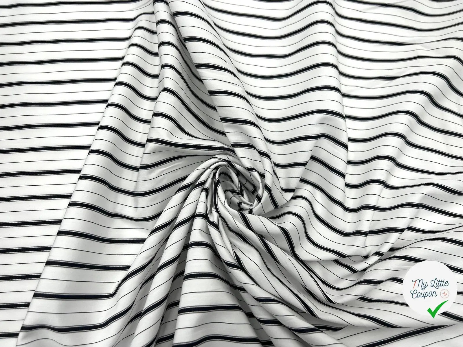 TISSU CHEMISE TISSÉ TEINT BLACK WHITE RAYURES SERTIES - My Little Coupon - tissu - coudre