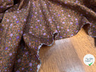 POPELINE COTON IMPRIMÉE YVETTE OCRE / MAUVE - My Little Coupon