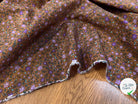 POPELINE COTON IMPRIMÉE YVETTE OCRE / MAUVE - My Little Coupon
