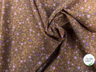 POPELINE COTON IMPRIMÉE YVETTE OCRE / MAUVE - My Little Coupon