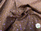POPELINE COTON IMPRIMÉE YVETTE OCRE / MAUVE - My Little Coupon