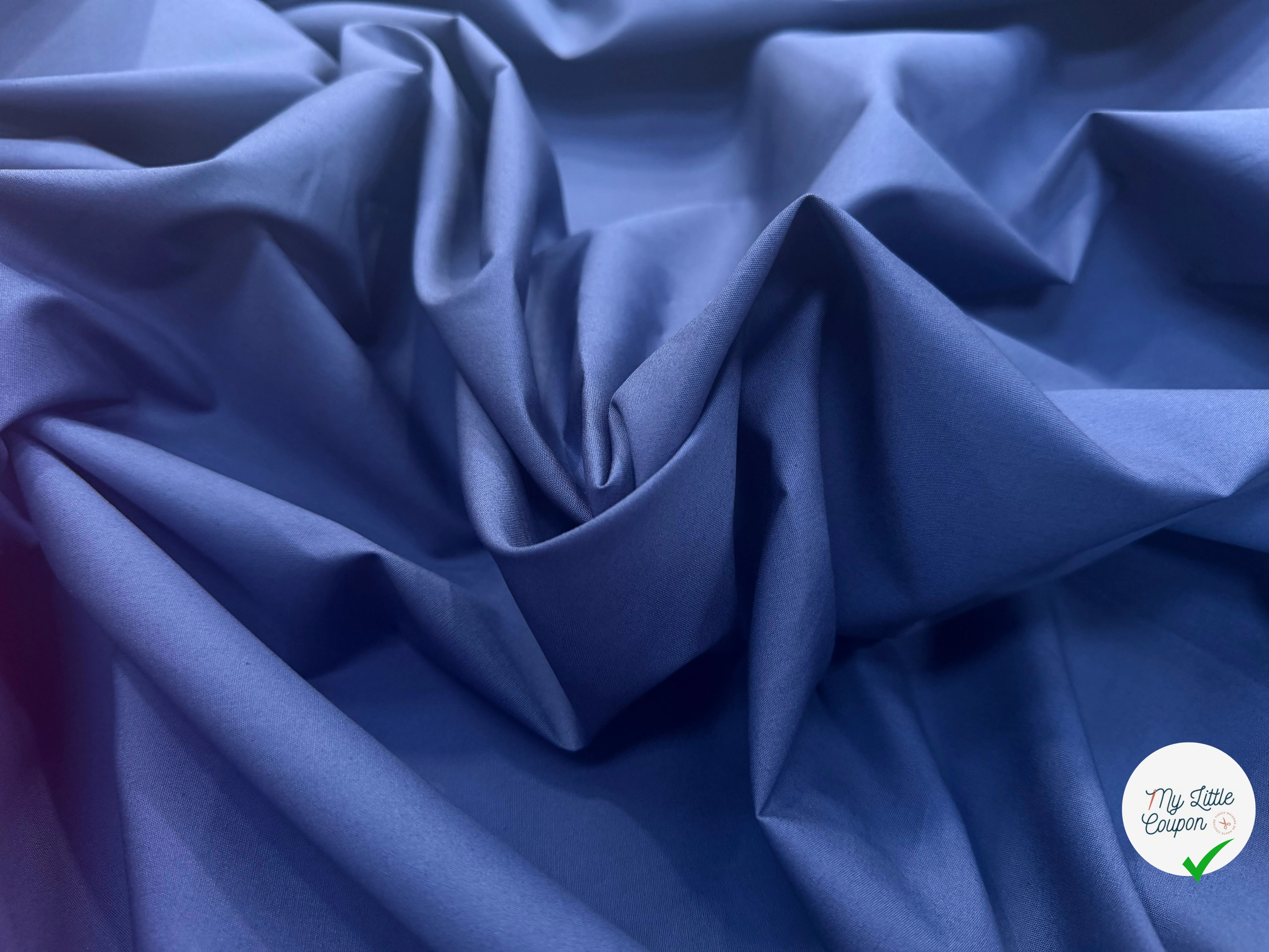 POPELINE COTON INDIGO LAIZE 150 - My Little Coupon
