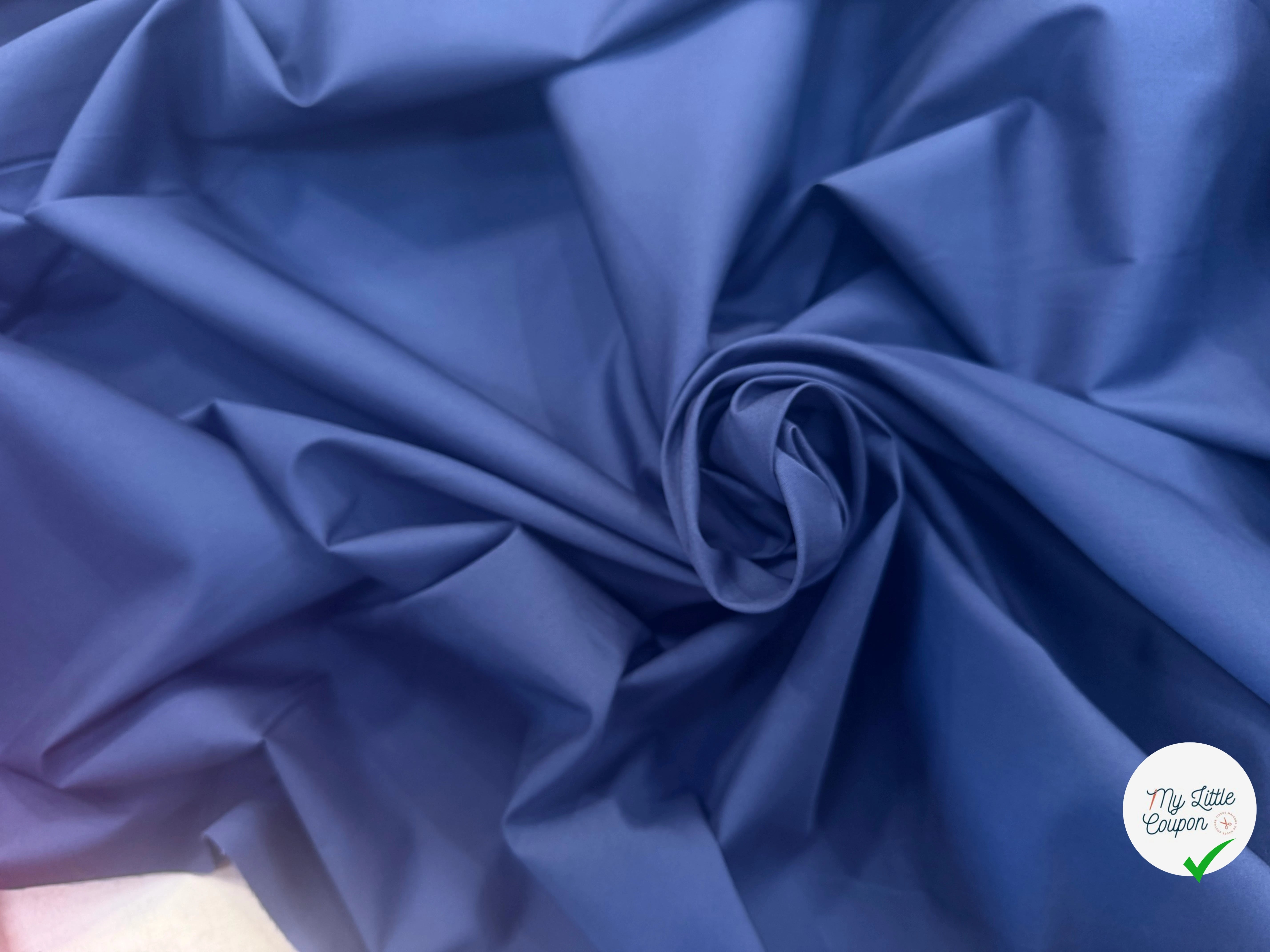 POPELINE COTON INDIGO LAIZE 150 - My Little Coupon