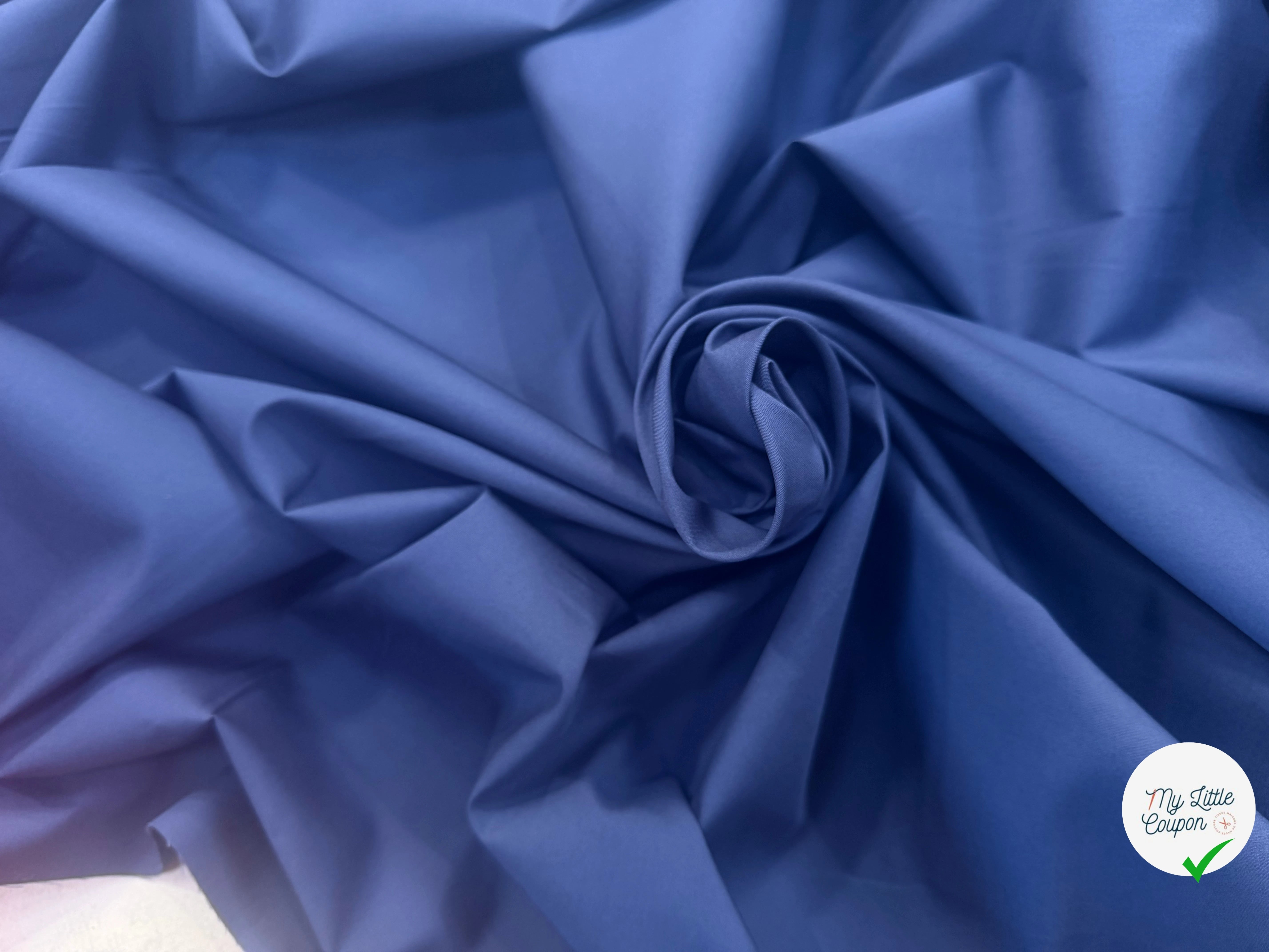 POPELINE COTON INDIGO LAIZE 150 - My Little Coupon