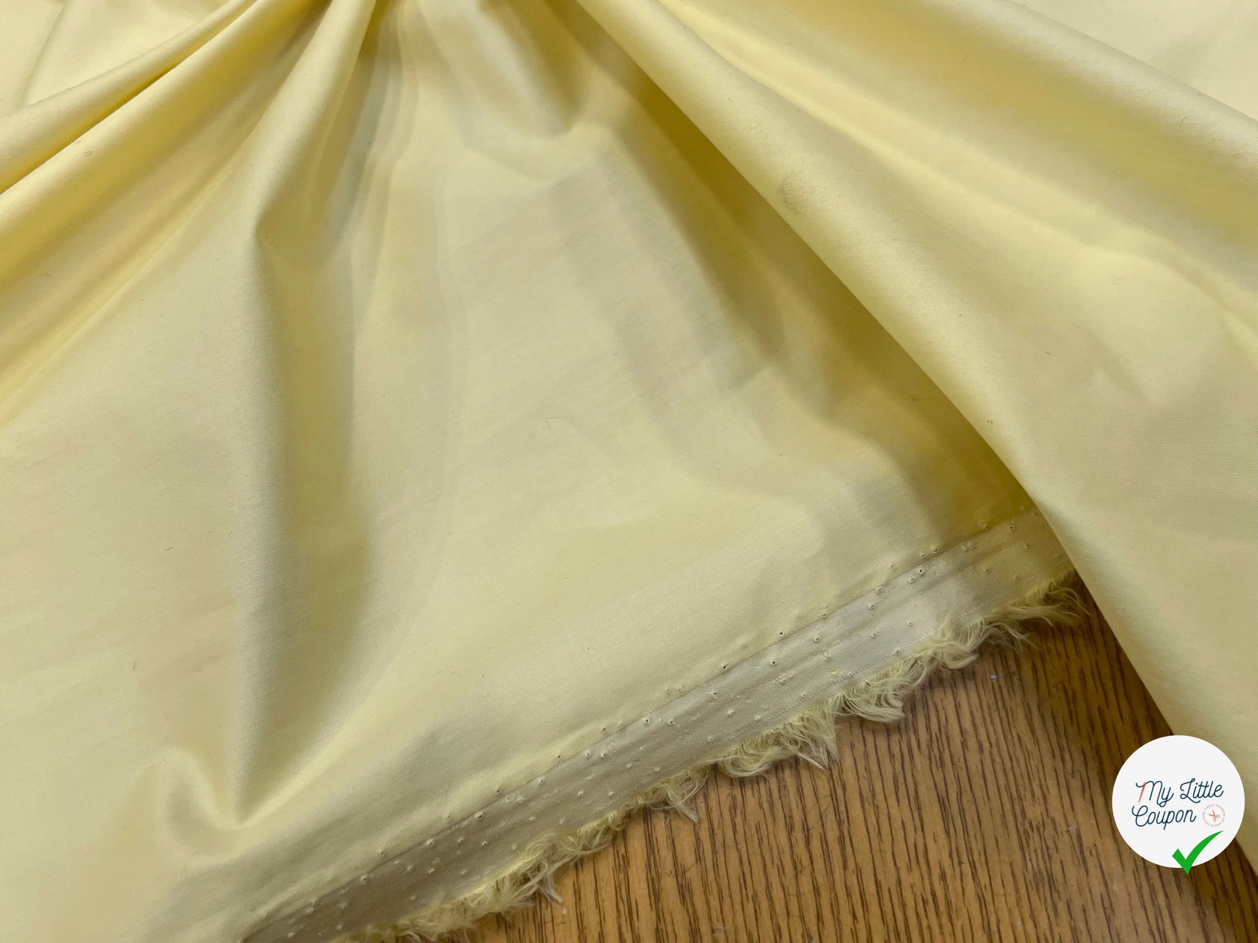 POPELINE COTON JAUNE VANILLE SUPERBE EFFET CRAQUANT 100% COTON - My Little Coupon