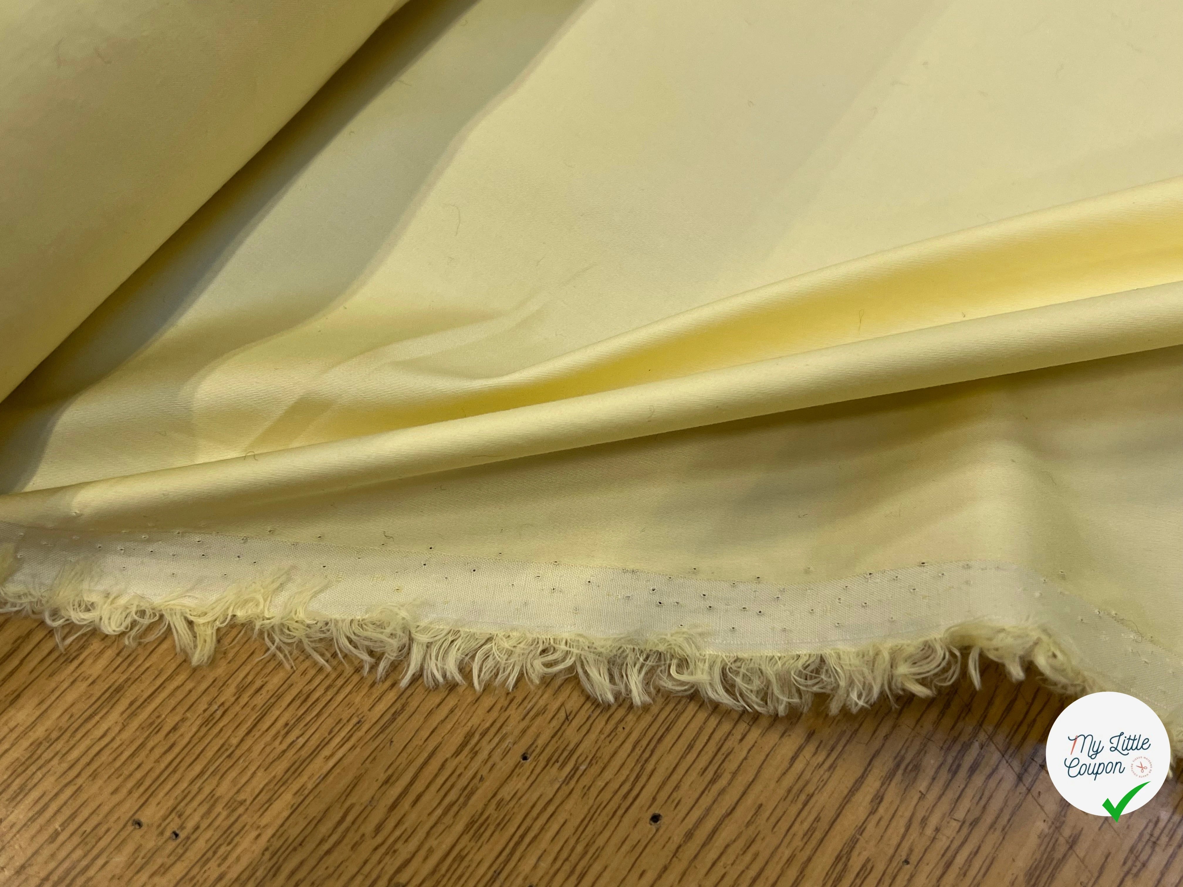 POPELINE COTON JAUNE VANILLE SUPERBE EFFET CRAQUANT 100% COTON - My Little Coupon