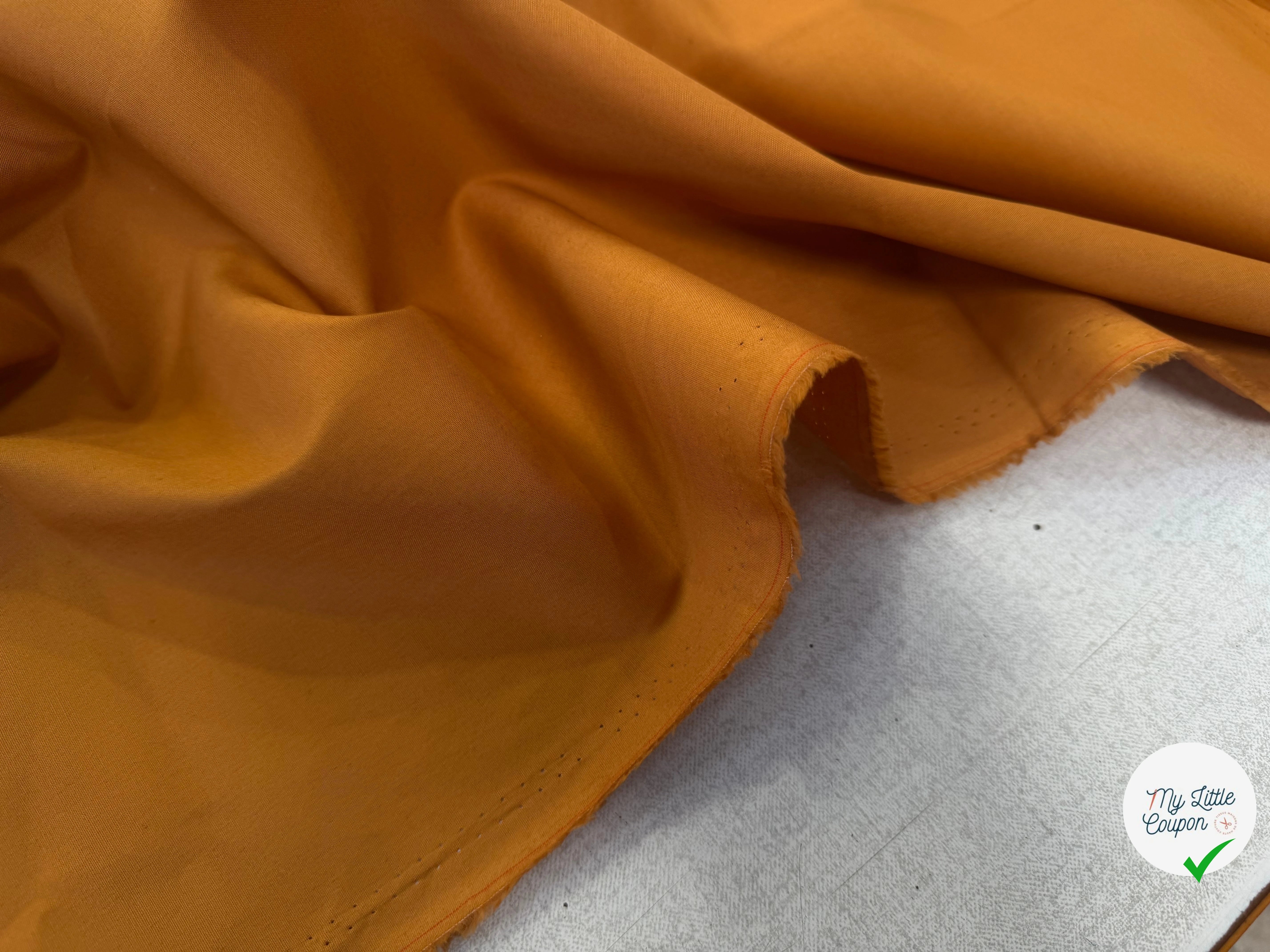 POPELINE COTON OCRE LAIZE 150 - My Little Coupon