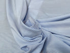 POPELINE COTON RAYURES BLEU CLAIR ET BLANC - My Little Coupon