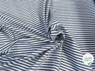 POPELINE COTON RAYURES GRIS BLEU & BLANC - My Little Coupon