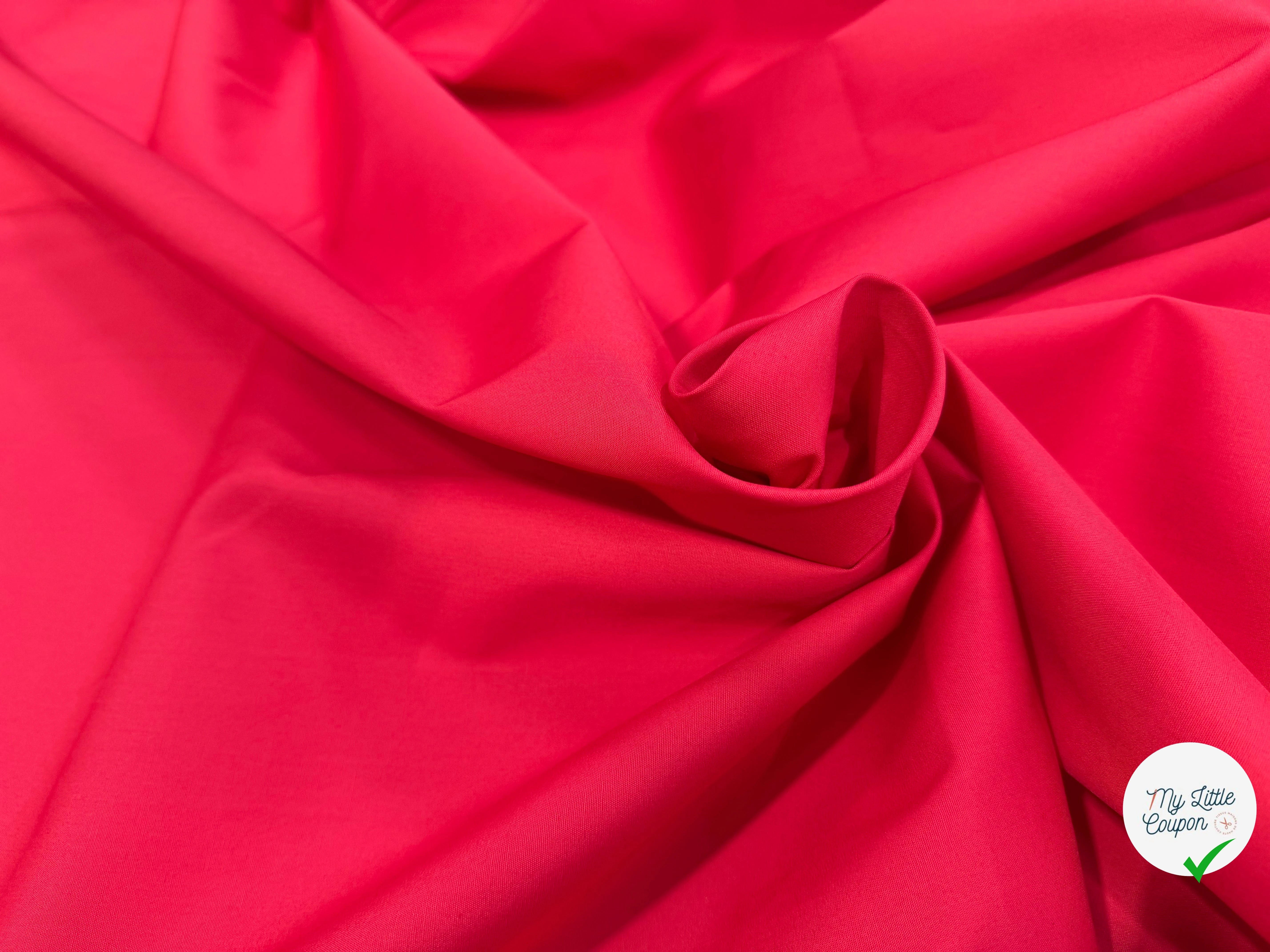 POPELINE COTON ROUGE LAIZE 150 - My Little Coupon