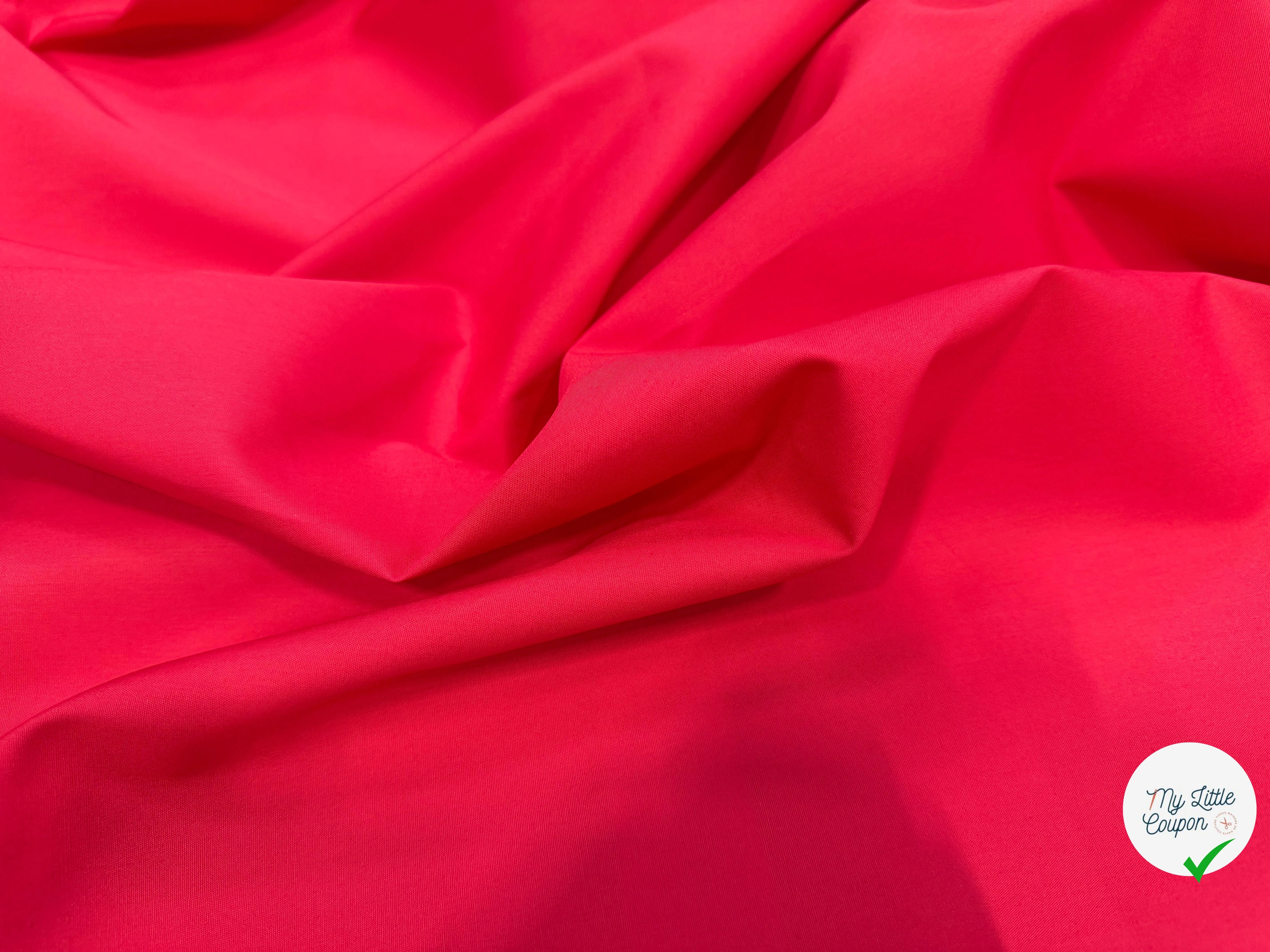 POPELINE COTON ROUGE LAIZE 150 - My Little Coupon