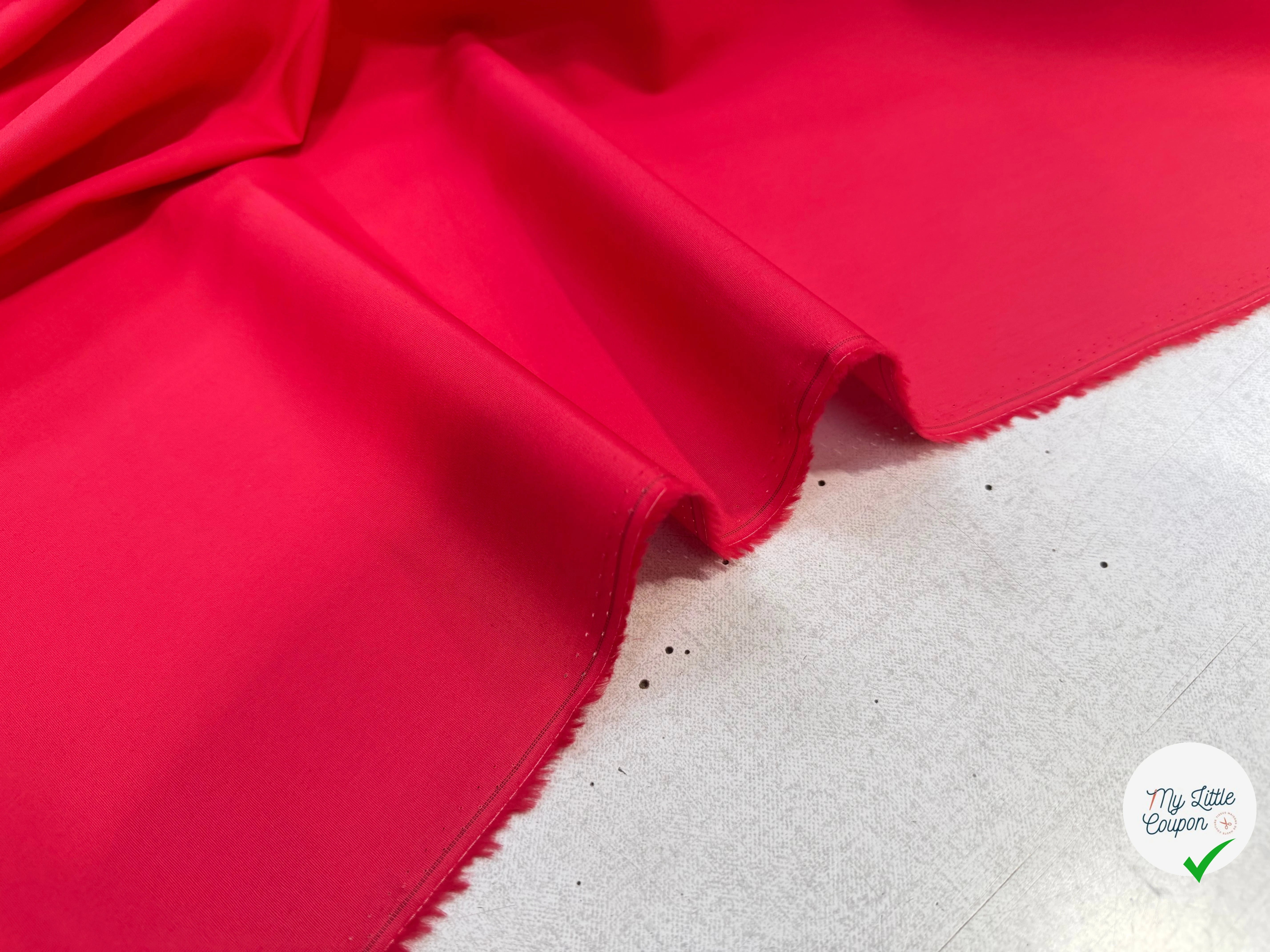 POPELINE COTON ROUGE LAIZE 150 - My Little Coupon