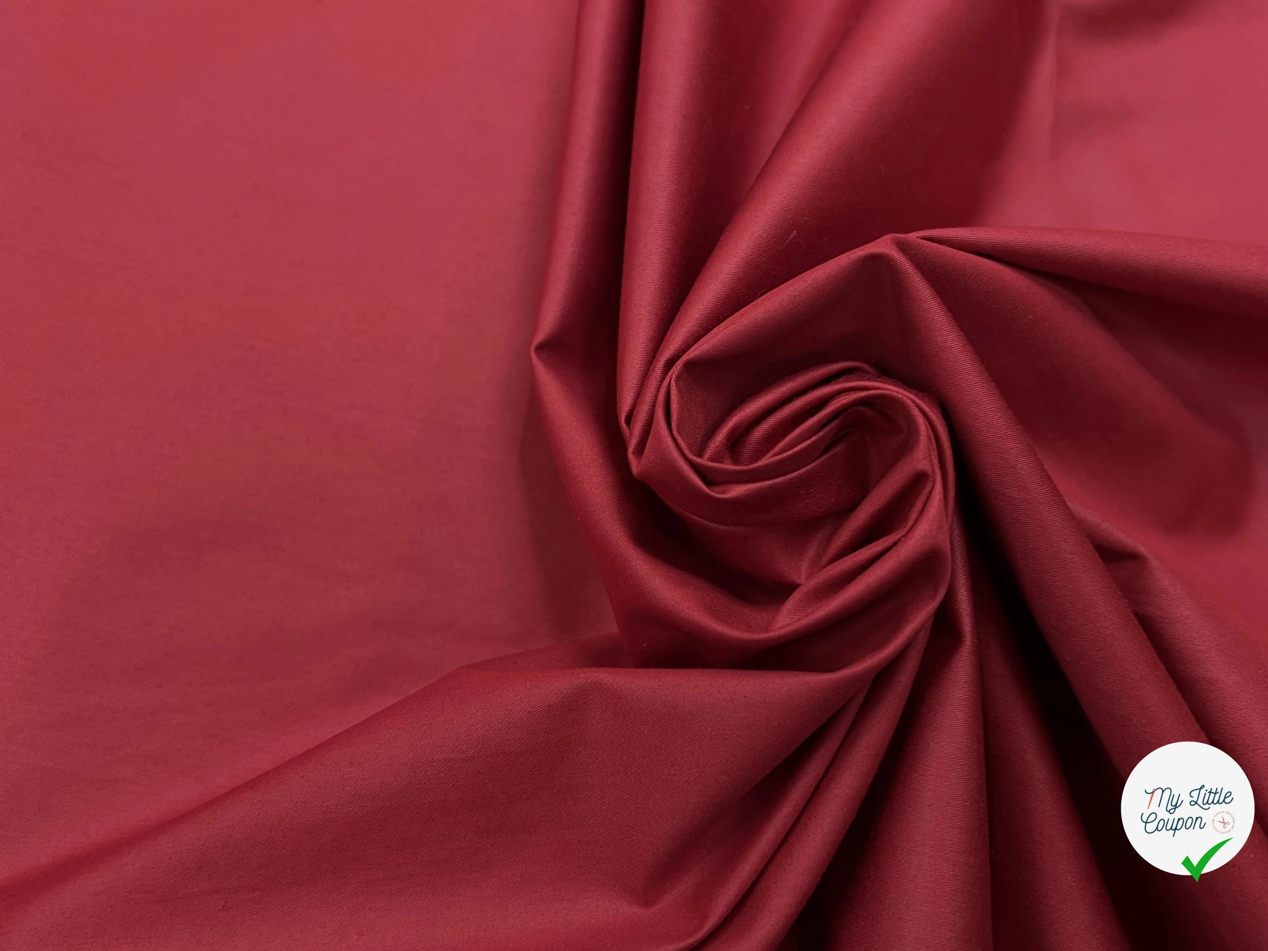 POPELINE COTON SATINÉE COTON BUNNY ROUGE SUPERBE ÉFFET CRAQUANT 100% COTON - My Little Coupon