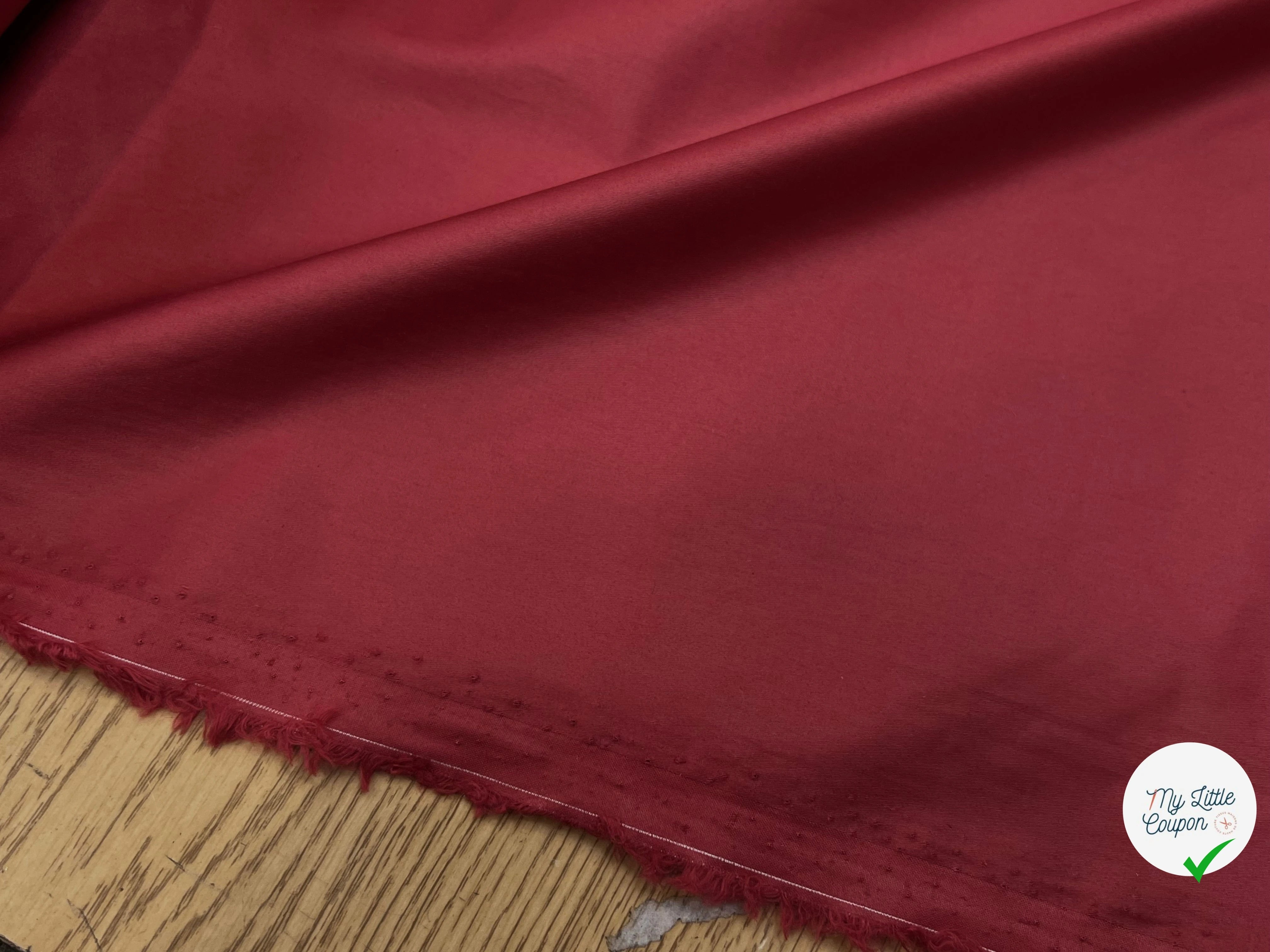 POPELINE COTON SATINÉE COTON BUNNY ROUGE SUPERBE ÉFFET CRAQUANT 100% COTON - My Little Coupon