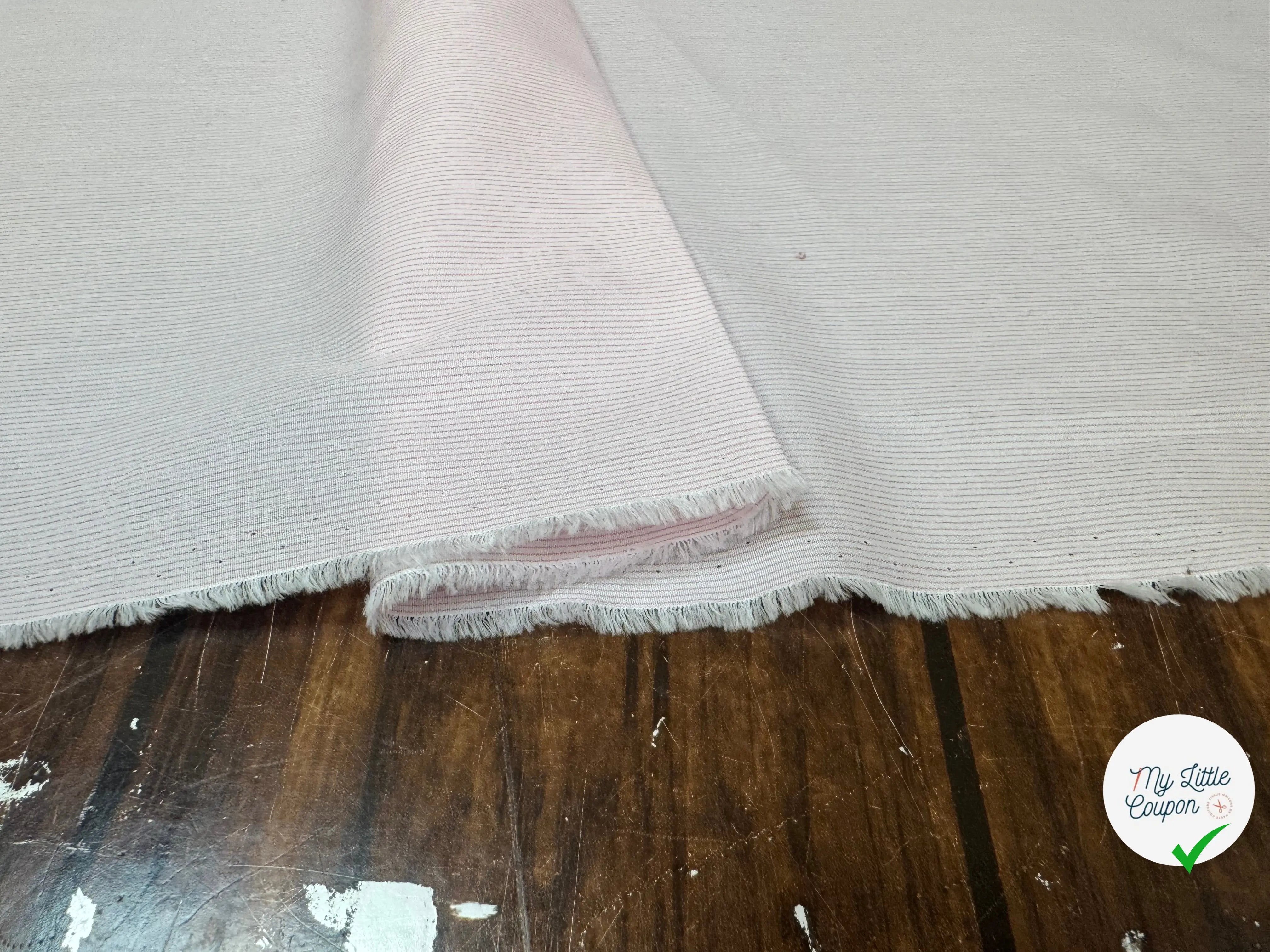 POPELINE DE COTON 100% COTON À RAYURES ROSE ET BLANC - My Little Coupon