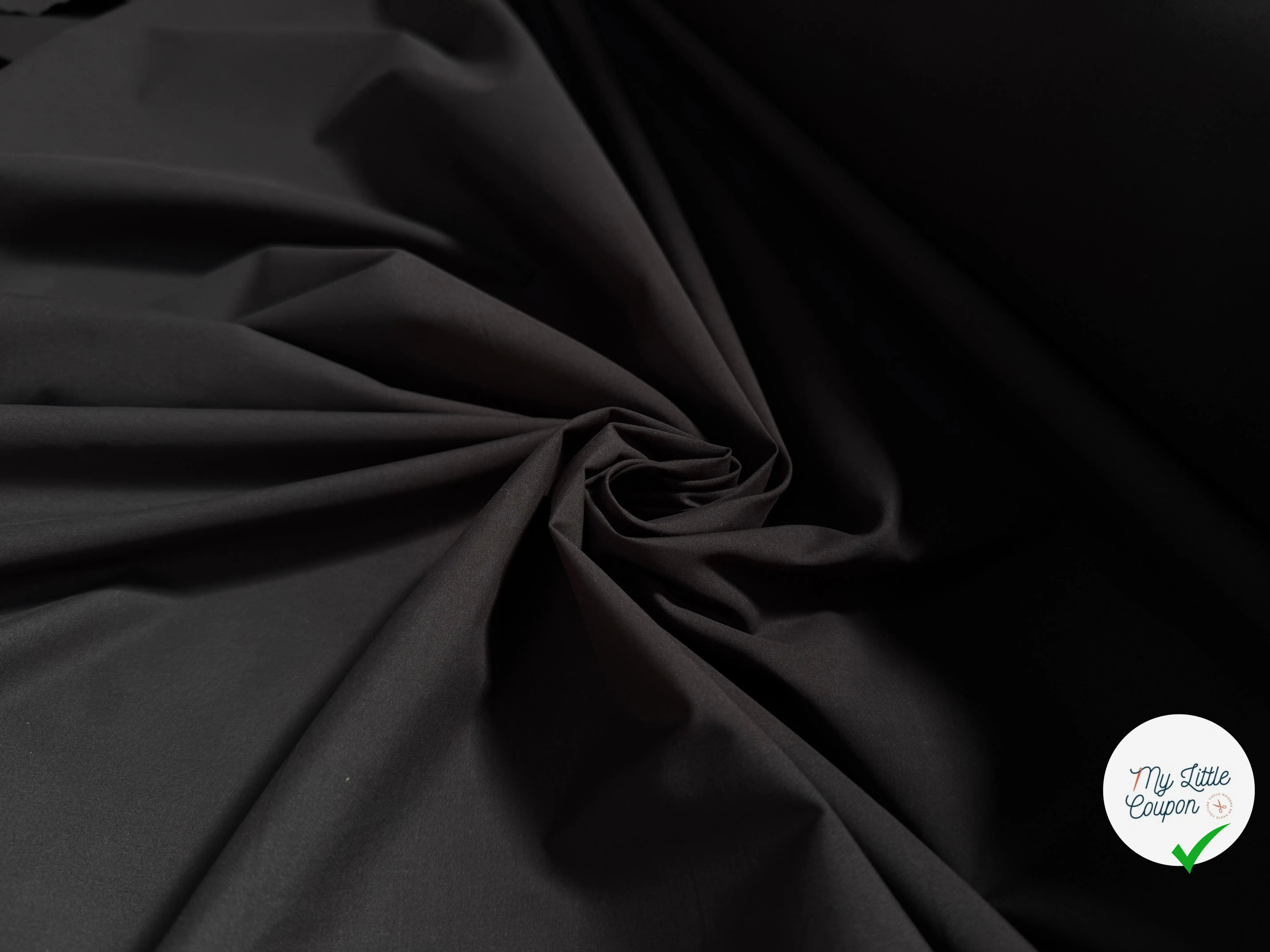 POPELINE DE COTON 100% COTON UNIE NOIRE - My Little Coupon