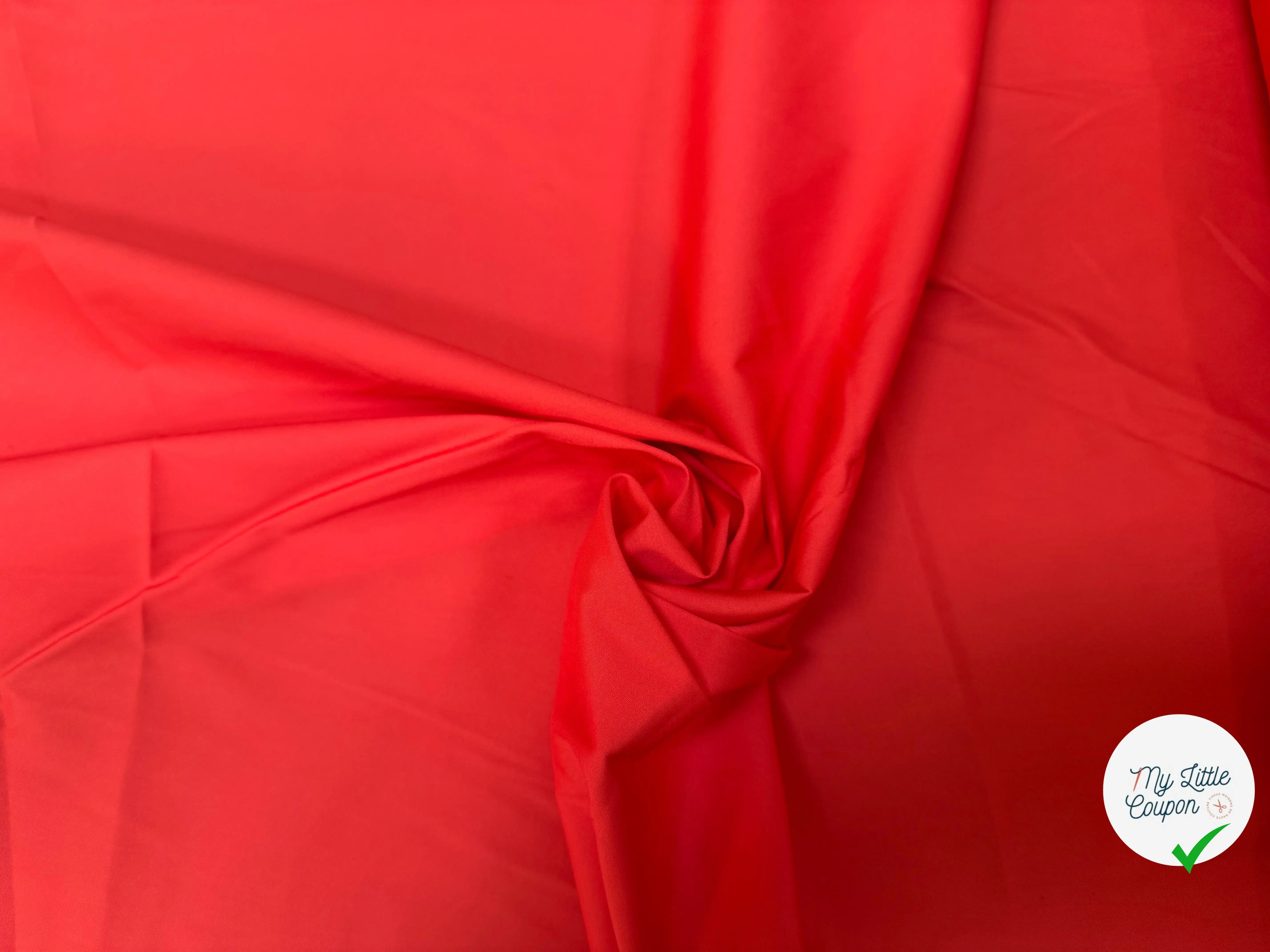 POPELINE DE COTON 100% COTON UNIE ROUGE - My Little Coupon