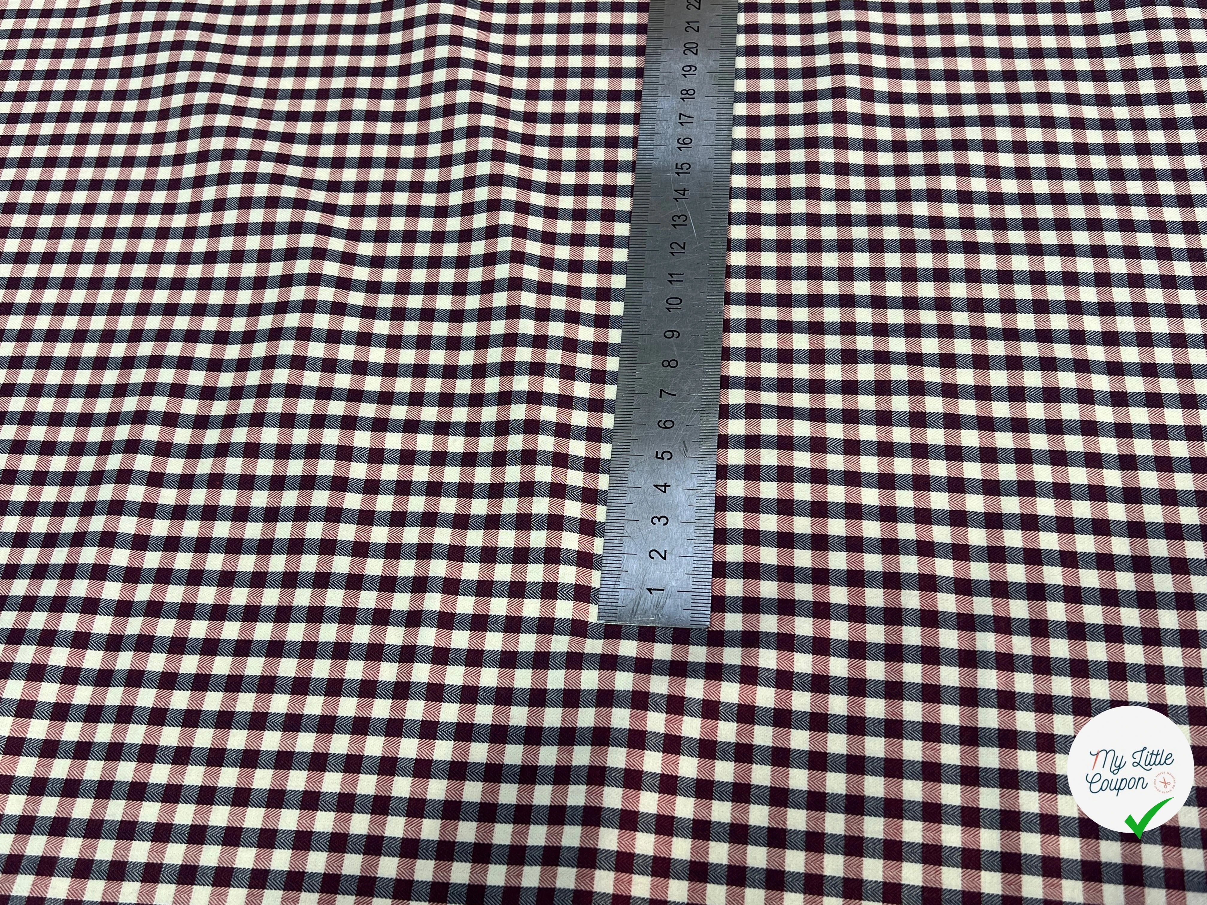 POPELINE DE COTON À CARREAUX ÉCRU ET ROUGE ULTRA CHIC - My Little Coupon