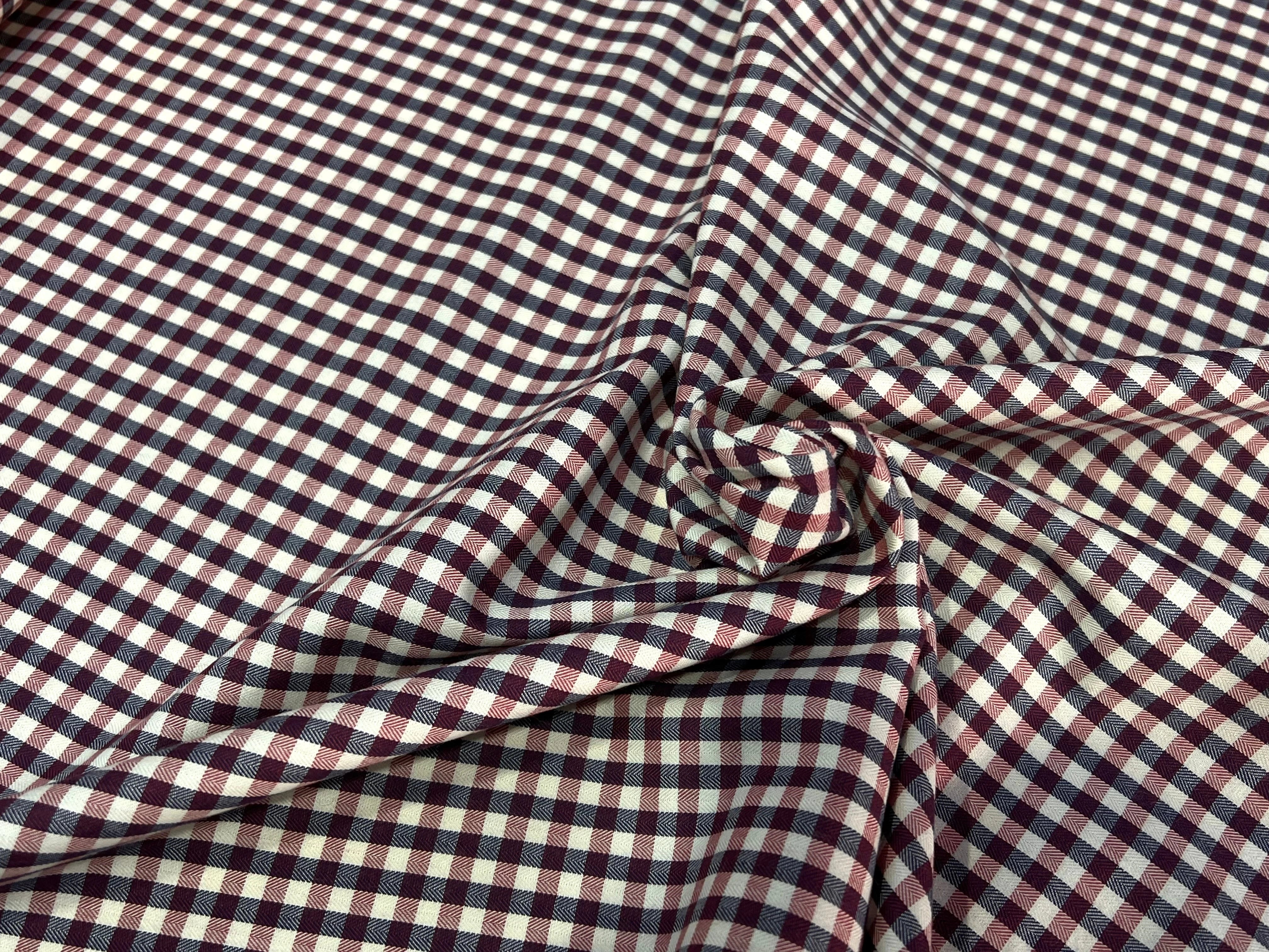 POPELINE DE COTON À CARREAUX ÉCRU ET ROUGE ULTRA CHIC - My Little Coupon