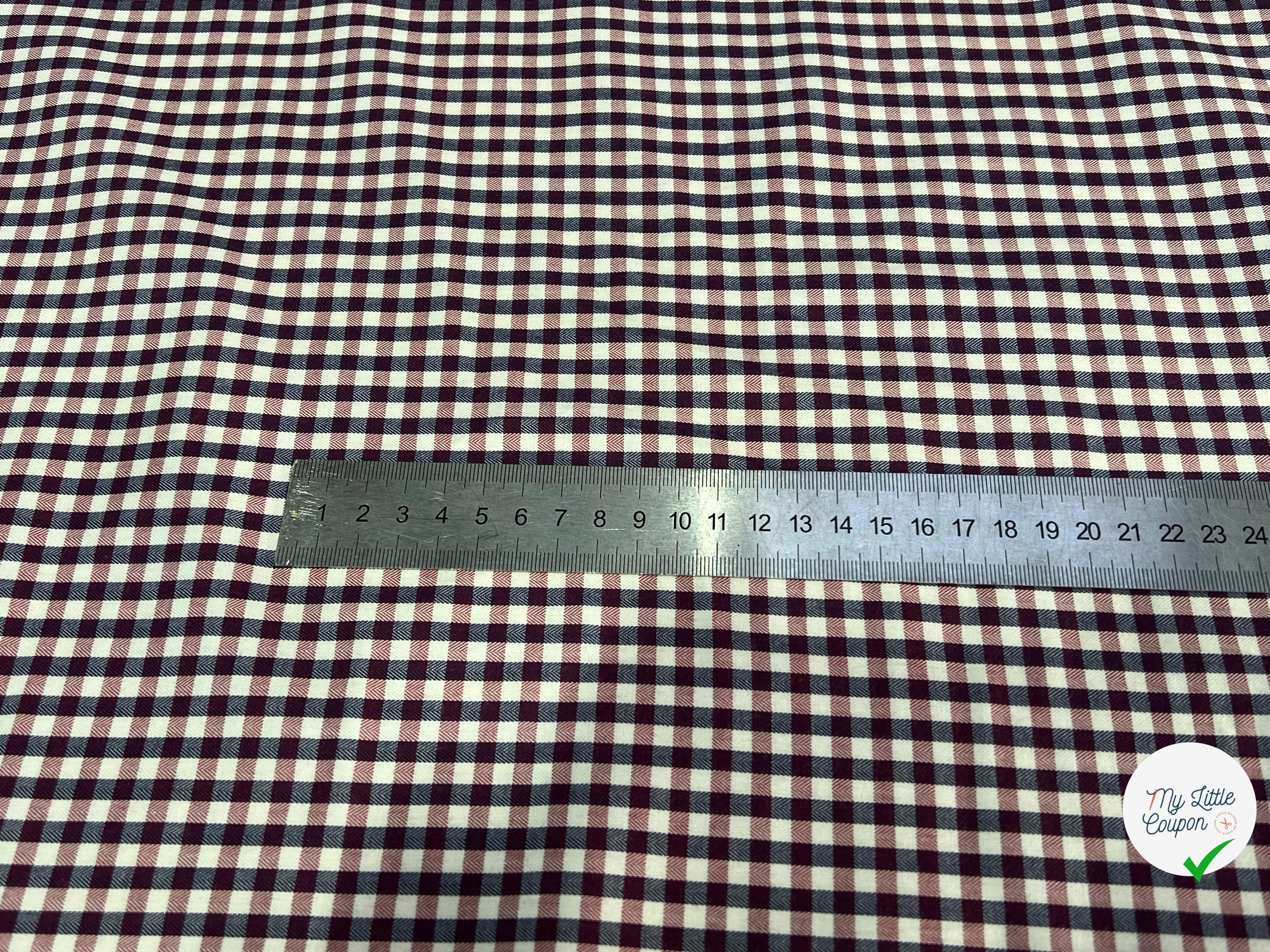 POPELINE DE COTON À CARREAUX ÉCRU ET ROUGE ULTRA CHIC - My Little Coupon