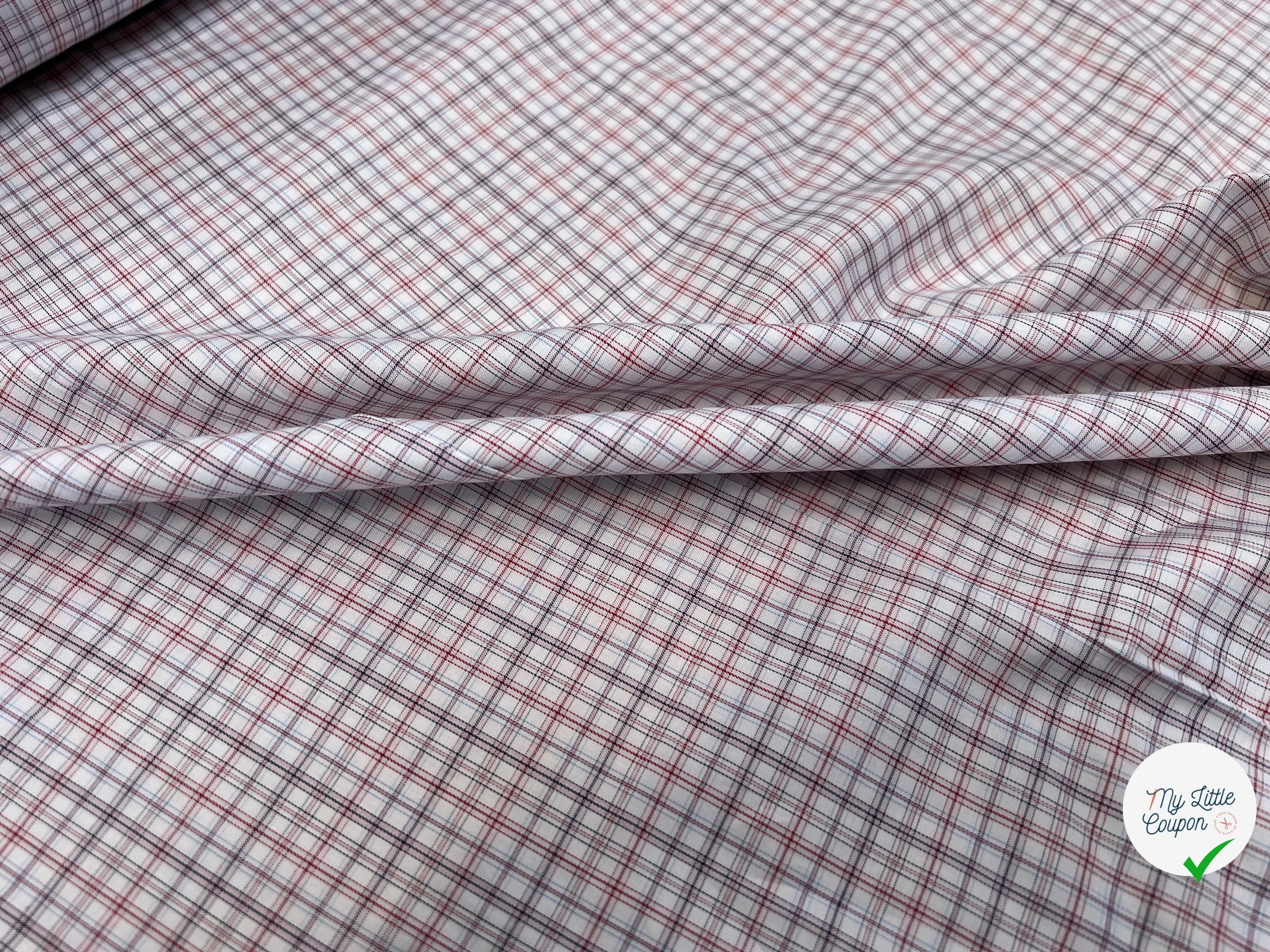 POPELINE DE COTON À CARREAUX RAYÉE MULTICOLORES - My Little Coupon