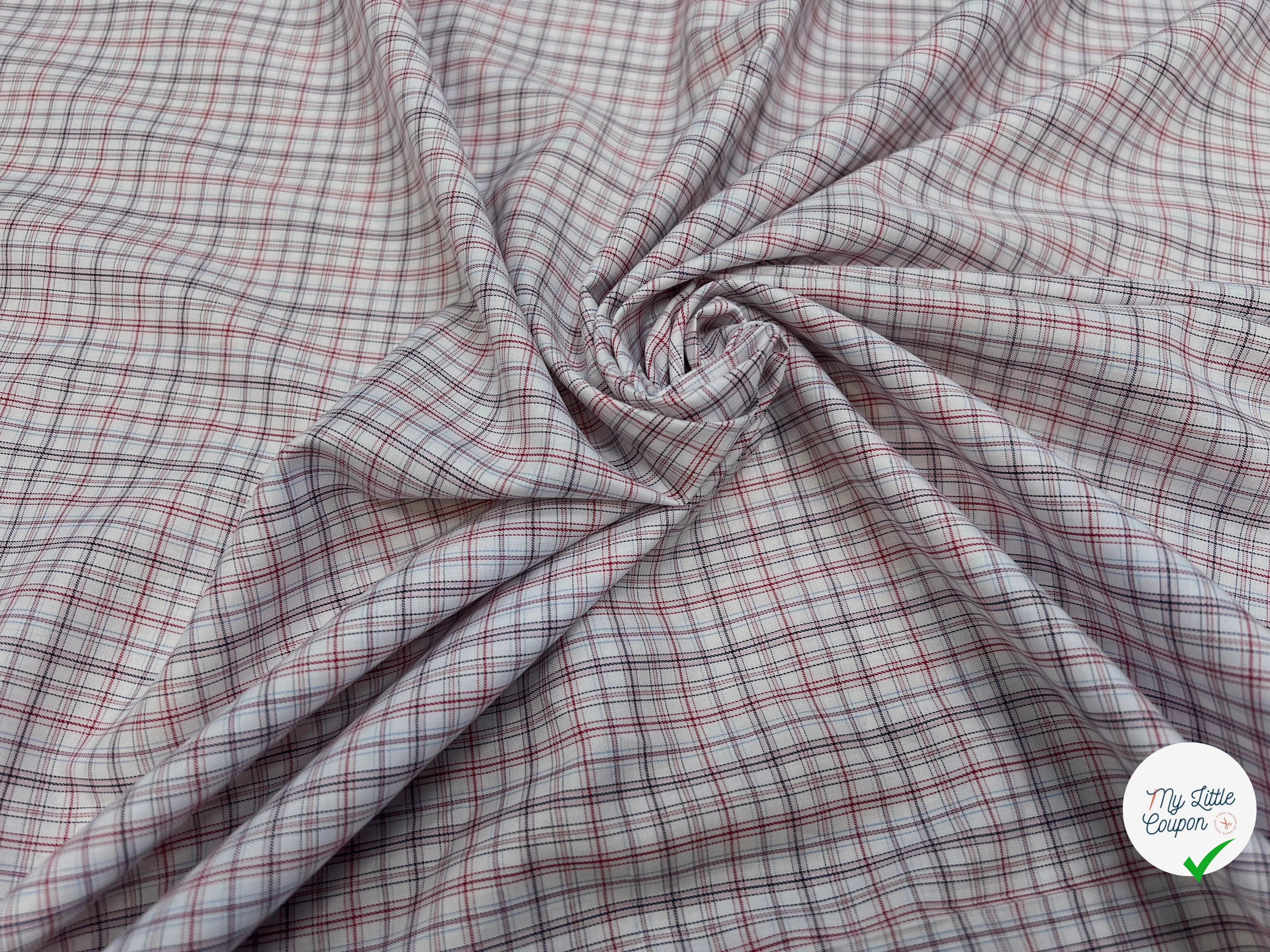 POPELINE DE COTON À CARREAUX RAYÉE MULTICOLORES - My Little Coupon