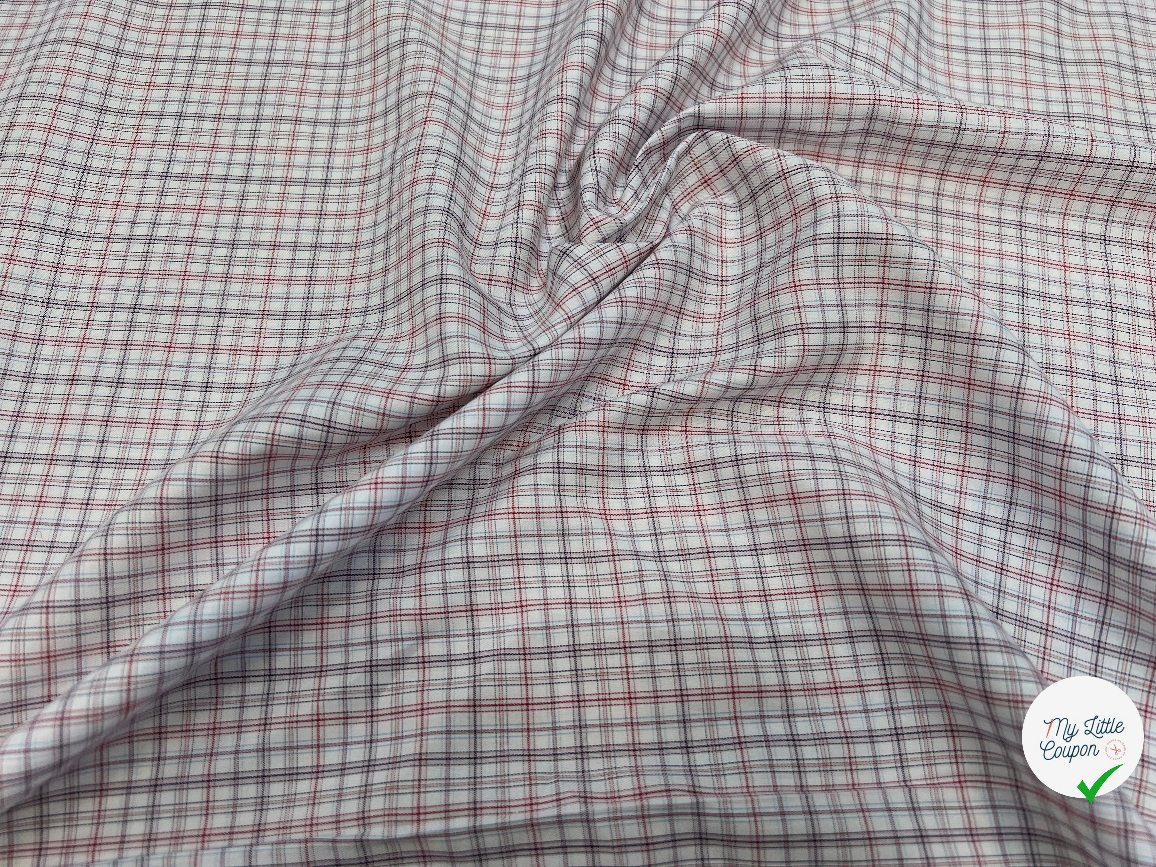POPELINE DE COTON À CARREAUX RAYÉE MULTICOLORES - My Little Coupon