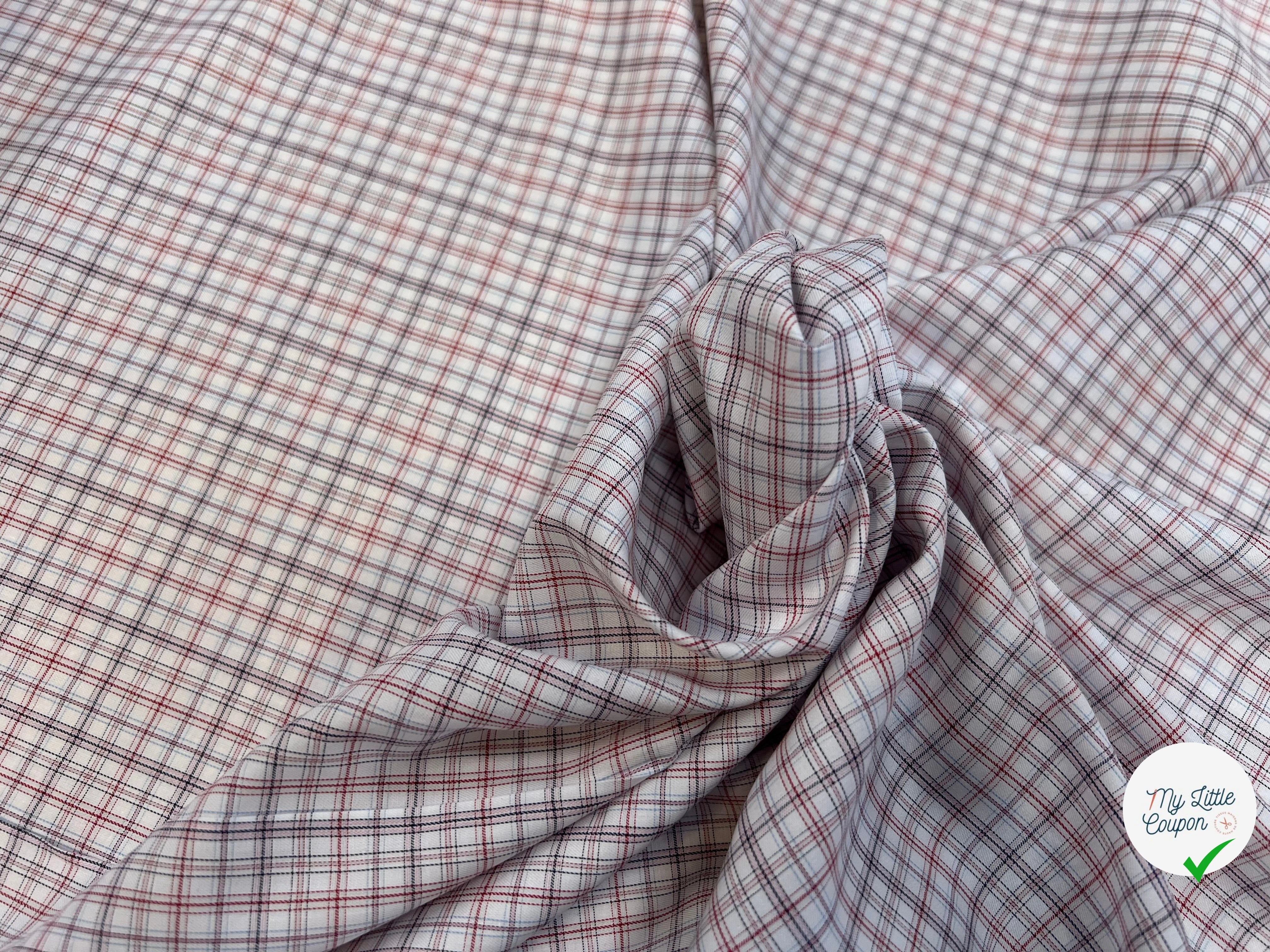 POPELINE DE COTON À CARREAUX RAYÉE MULTICOLORES - My Little Coupon