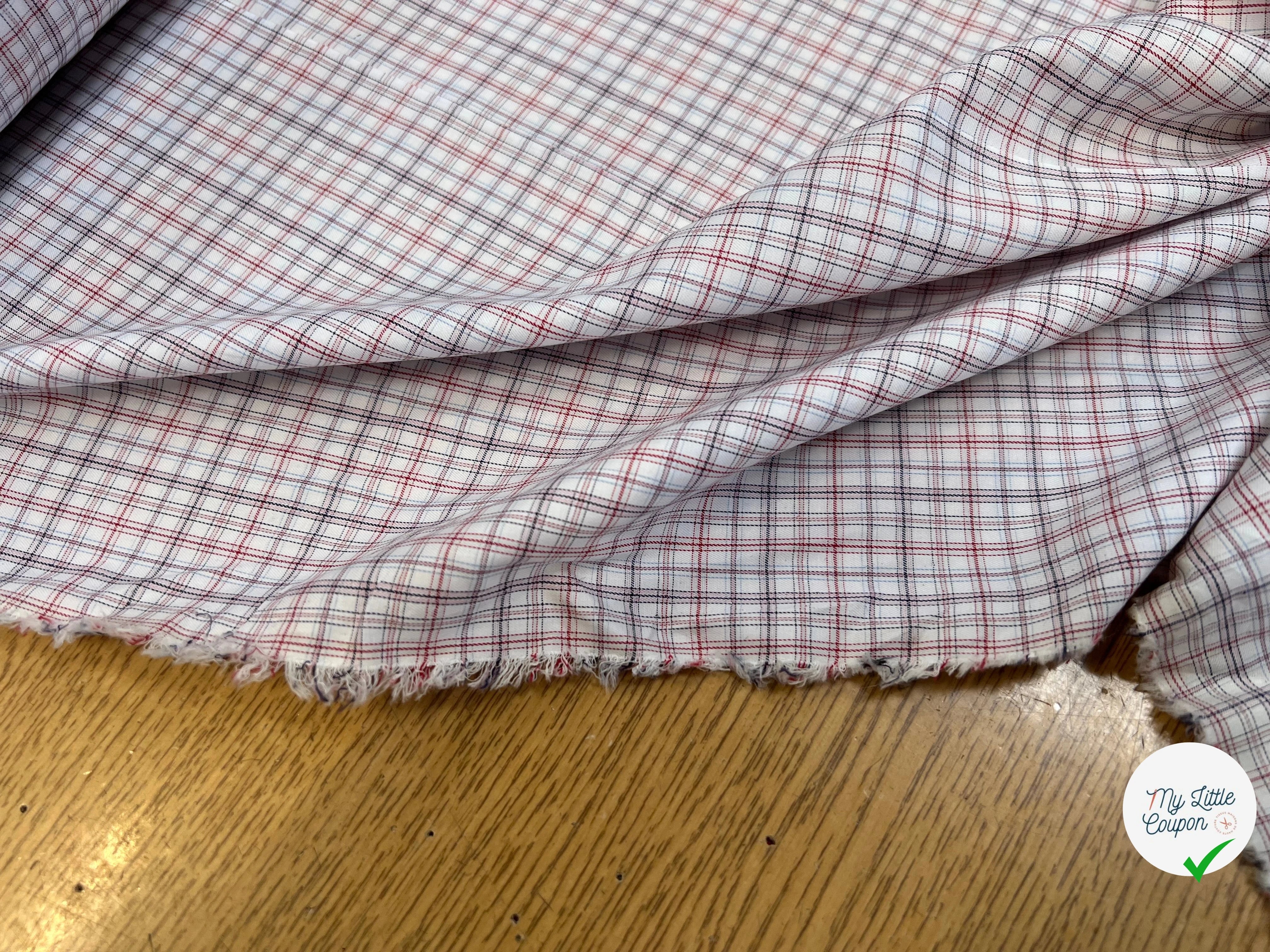POPELINE DE COTON À CARREAUX RAYÉE MULTICOLORES - My Little Coupon