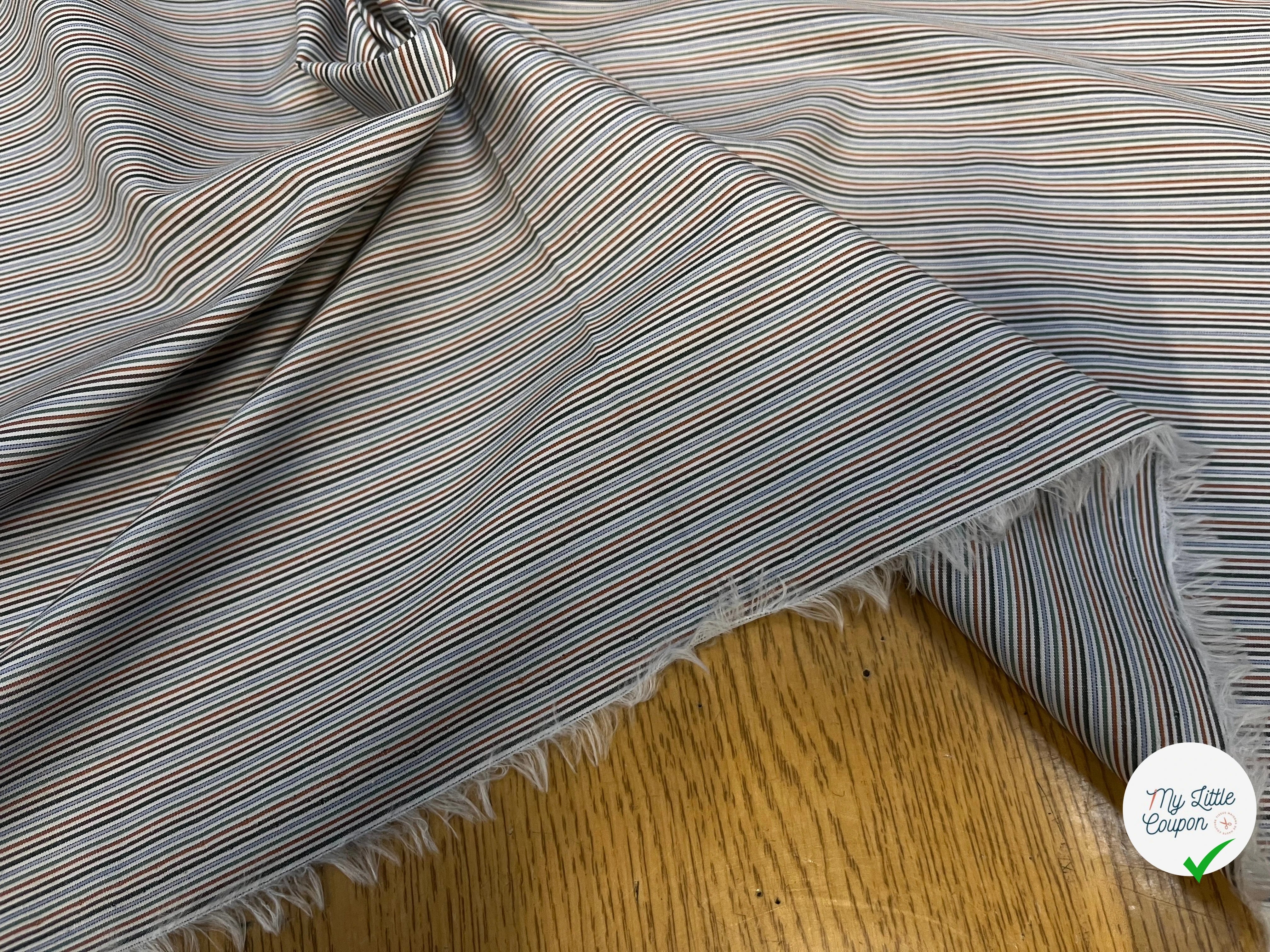 POPELINE DE COTON À MULTIPLES RAYURES PARALLÈLES À LA LISIÈRE - My Little Coupon
