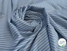 POPELINE DE COTON À RAYURE BLEU FOND BLANC - My Little Coupon