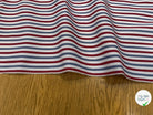 POPELINE DE COTON À RAYURES BLEUES ET ROUGES 153CM - My Little Coupon