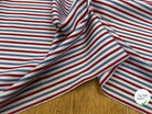 POPELINE DE COTON À RAYURES BLEUES ET ROUGES 153CM - My Little Coupon