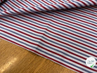 POPELINE DE COTON À RAYURES BLEUES ET ROUGES 153CM - My Little Coupon