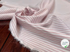 POPELINE DE COTON À RAYURES HORIZONTALE ROSE - My Little Coupon