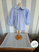 POPELINE DE COTON À RAYURES HORIZONTALES BLEU CLAIRE ET BLANC - My Little Coupon
