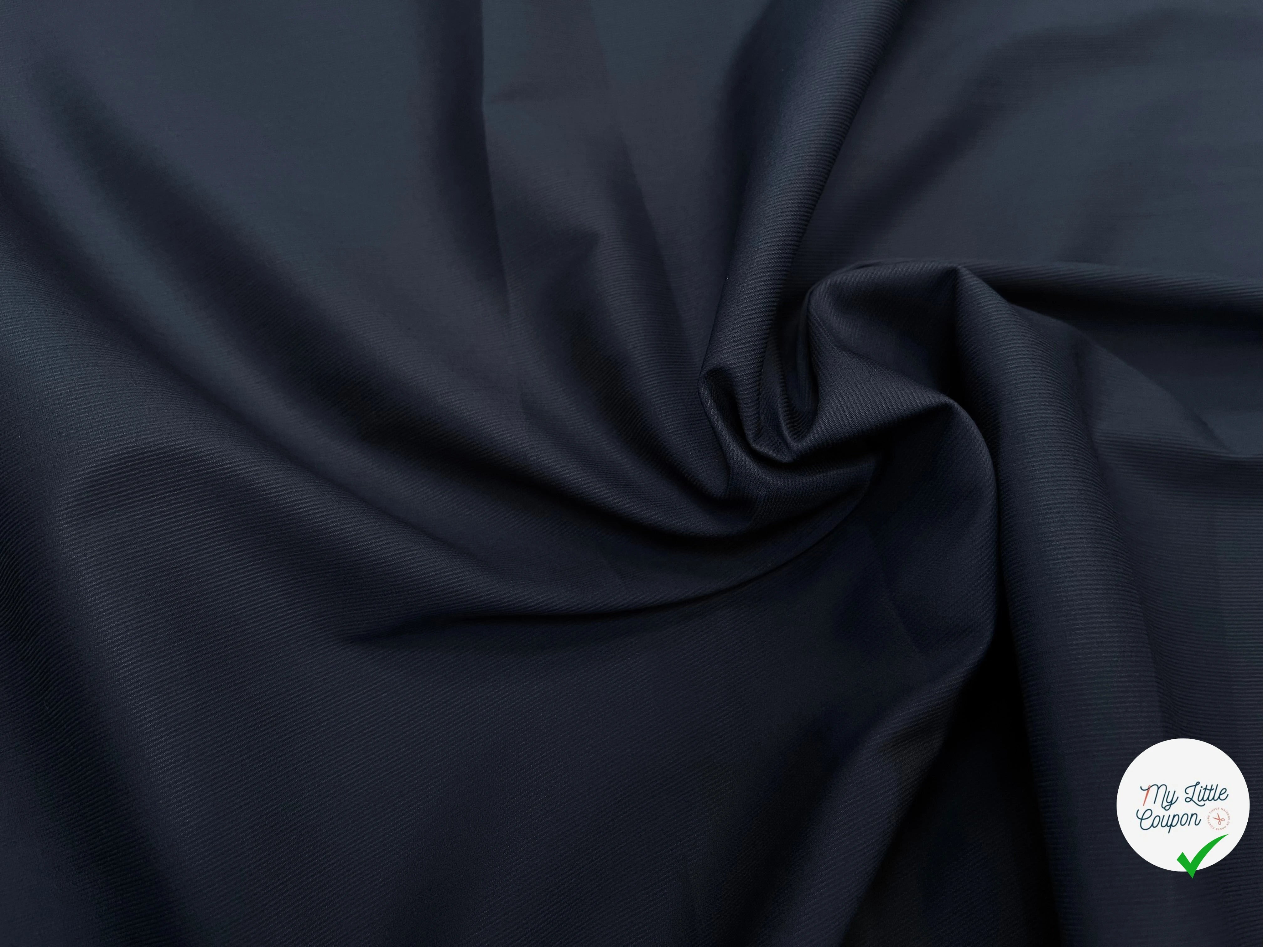 POPELINE DE COTON ALBINI MARINE FLUIDE FINE RAYURES - My Little Coupon