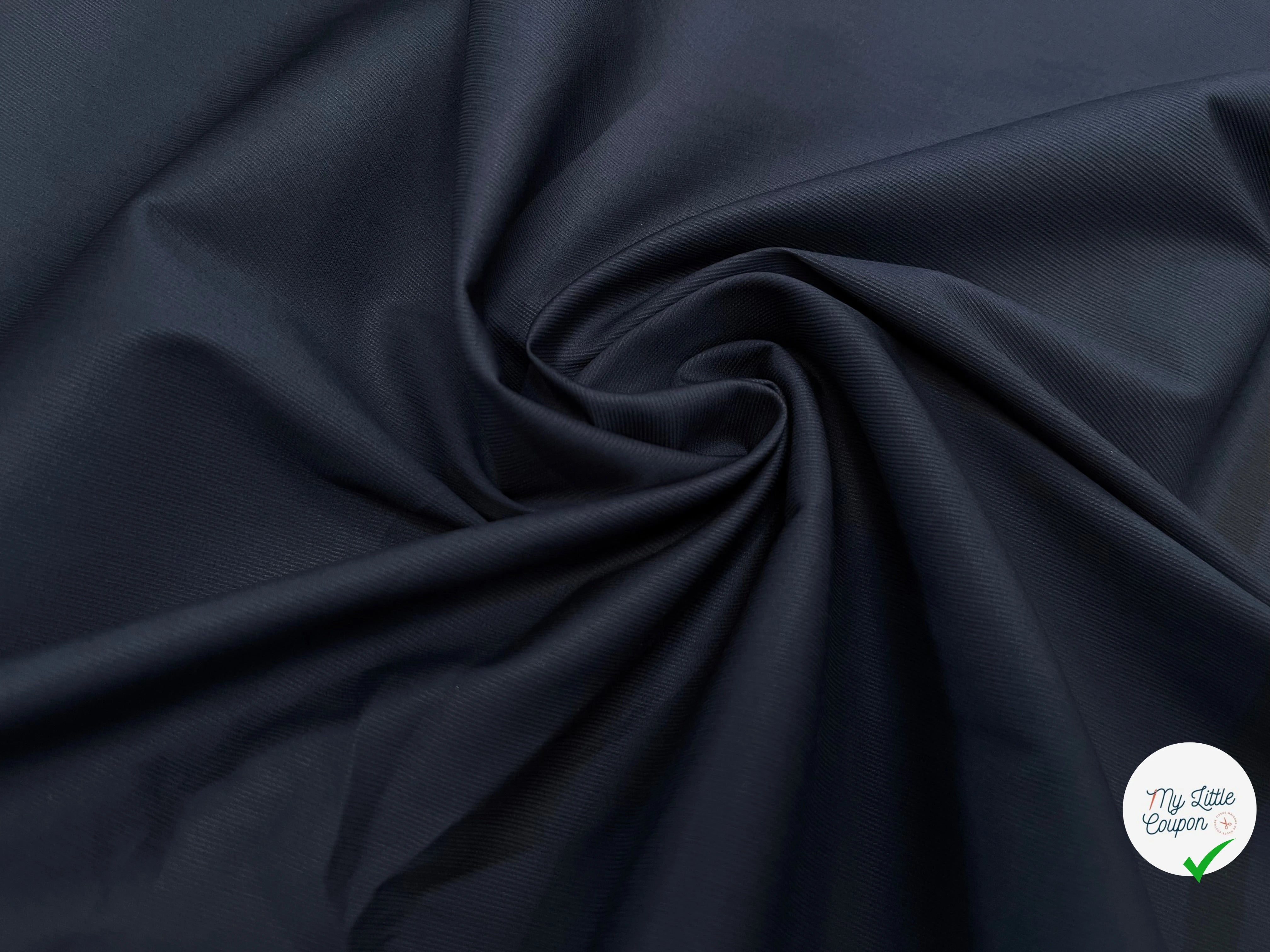 POPELINE DE COTON ALBINI MARINE FLUIDE FINE RAYURES - My Little Coupon