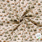 POPELINE DE COTON AUTOS FOND BLANC CASSÉ - My Little Coupon