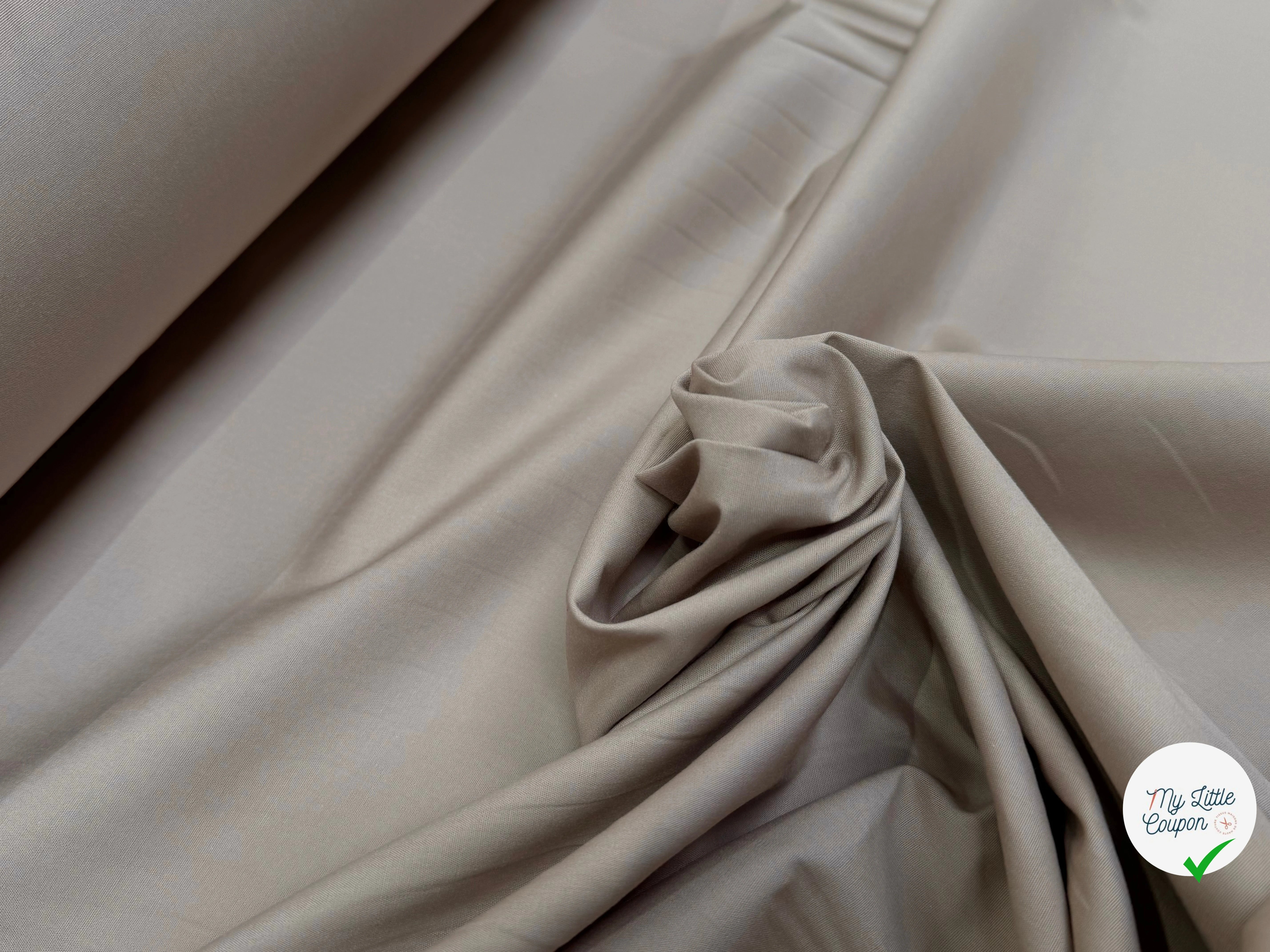 POPELINE DE COTON BEIGE COUTURE MADE IN FRANCE - My Little Coupon