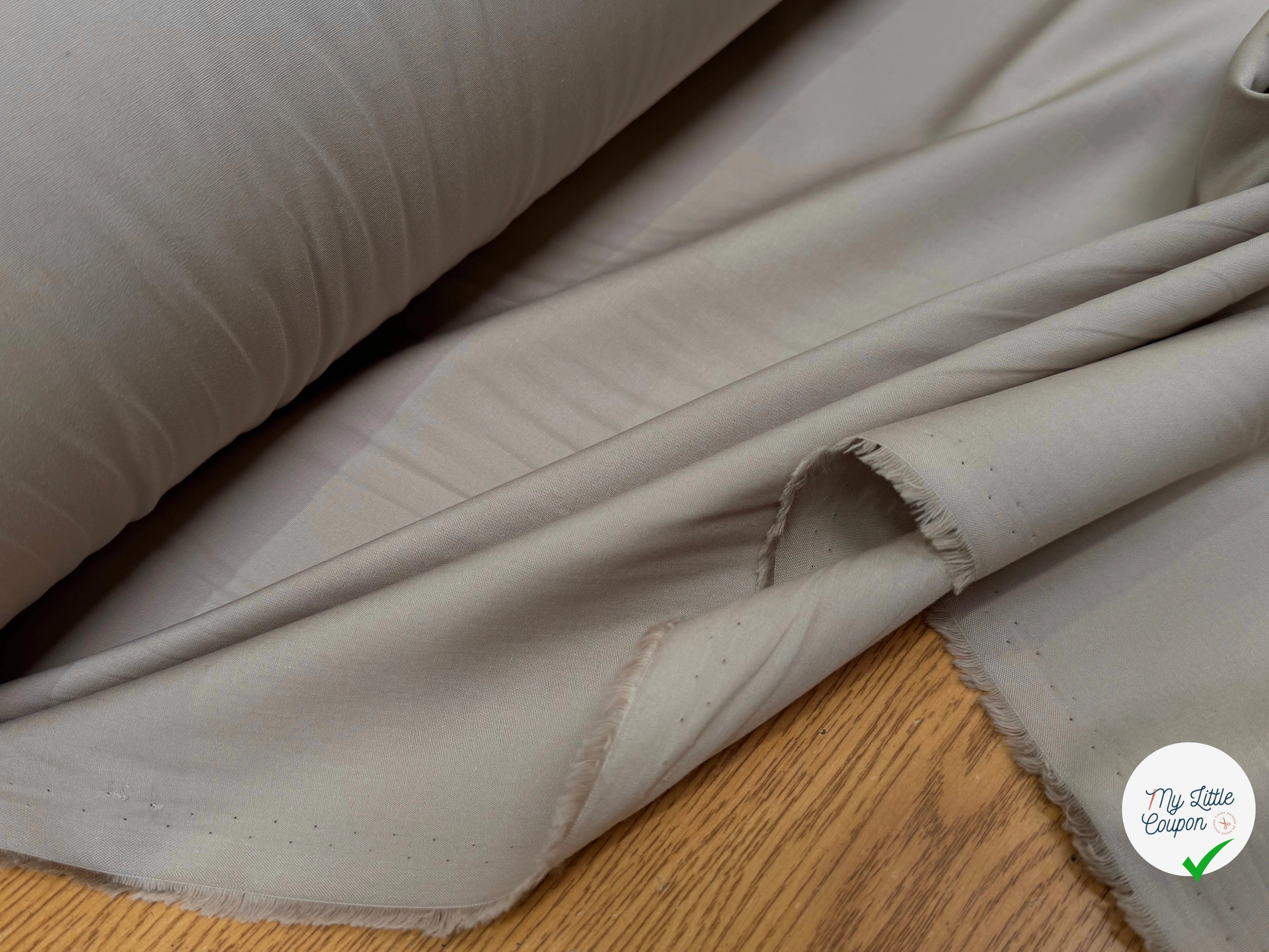 POPELINE DE COTON BEIGE COUTURE MADE IN FRANCE - My Little Coupon