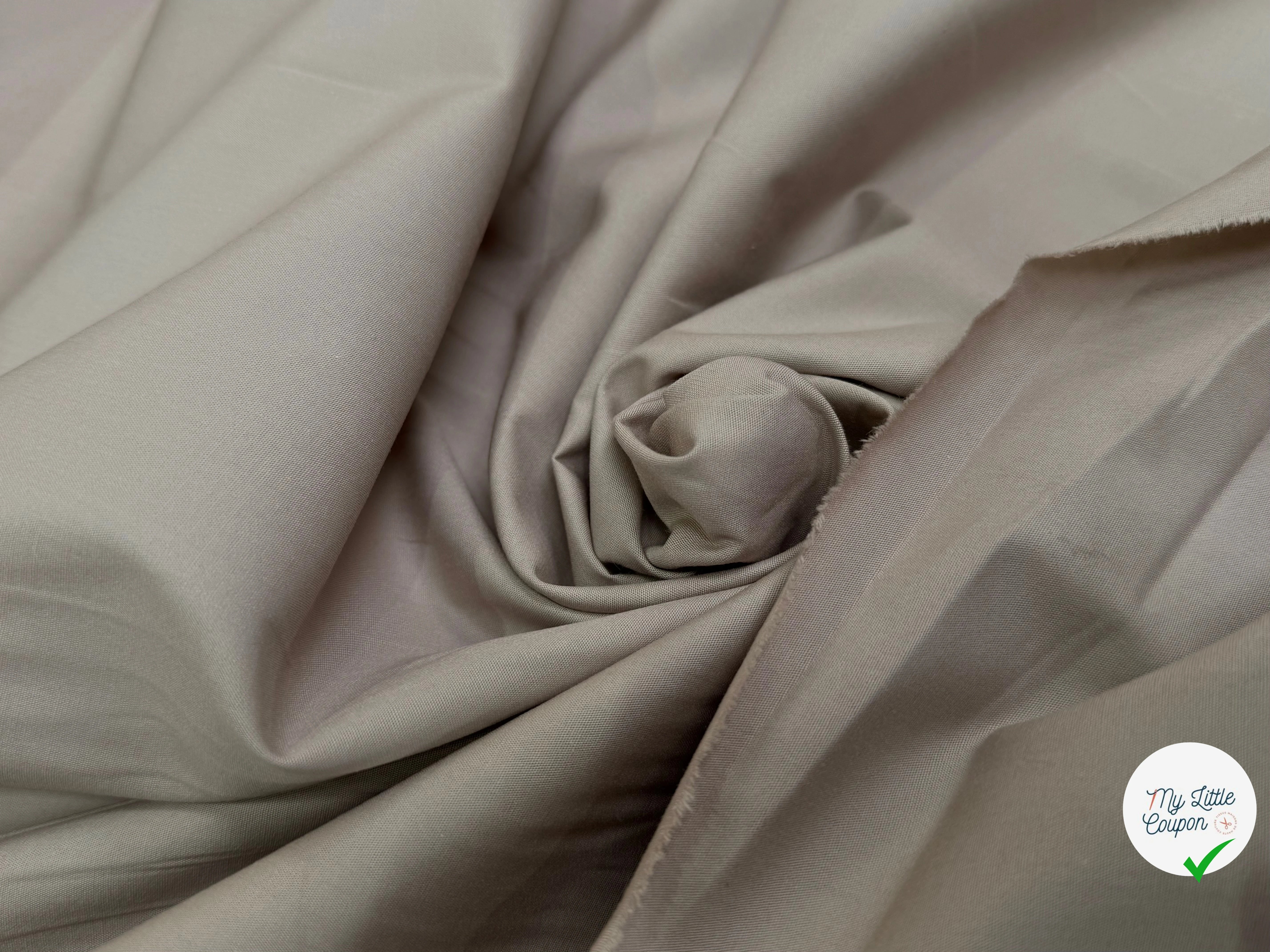 POPELINE DE COTON BEIGE COUTURE MADE IN FRANCE - My Little Coupon