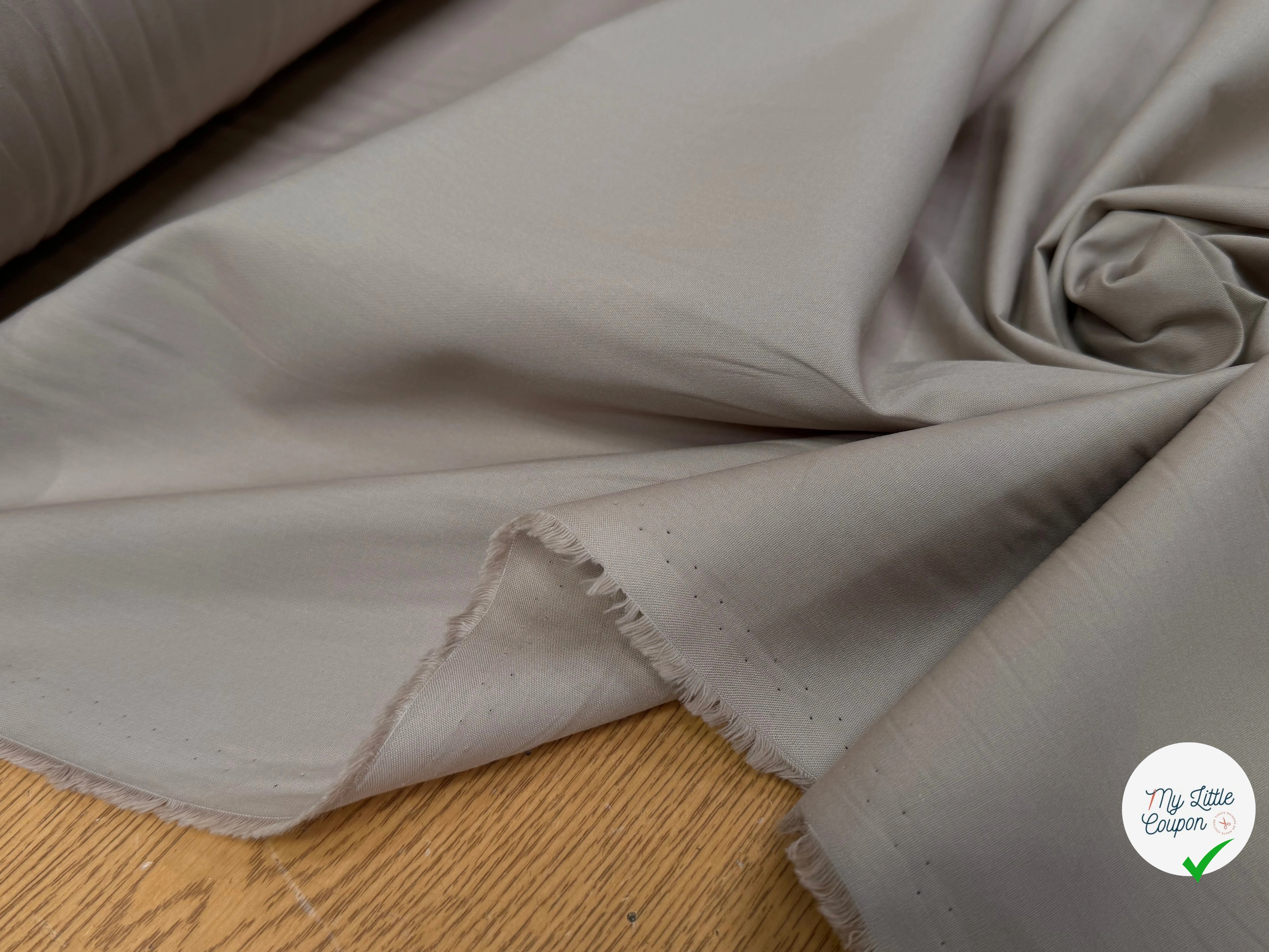 POPELINE DE COTON BEIGE COUTURE MADE IN FRANCE - My Little Coupon